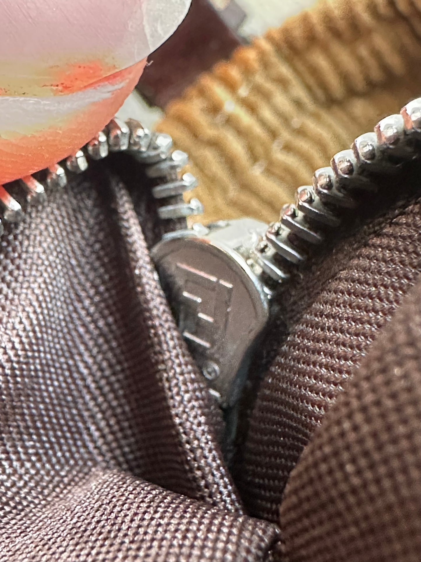 Vintage Fendi Tan Corduroy Mini Baguette