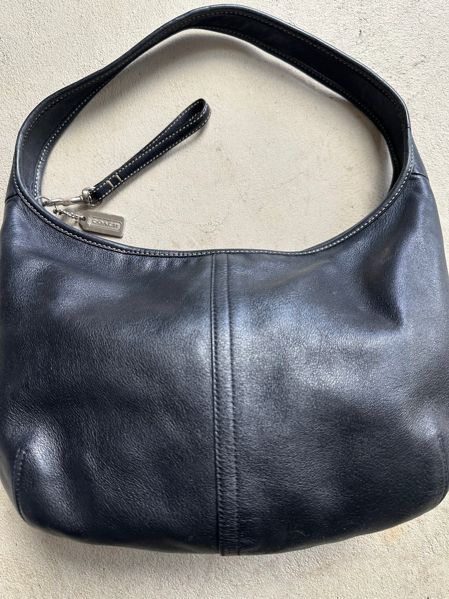 Vintage Y2K Coach Black Leather Shoulder Bag