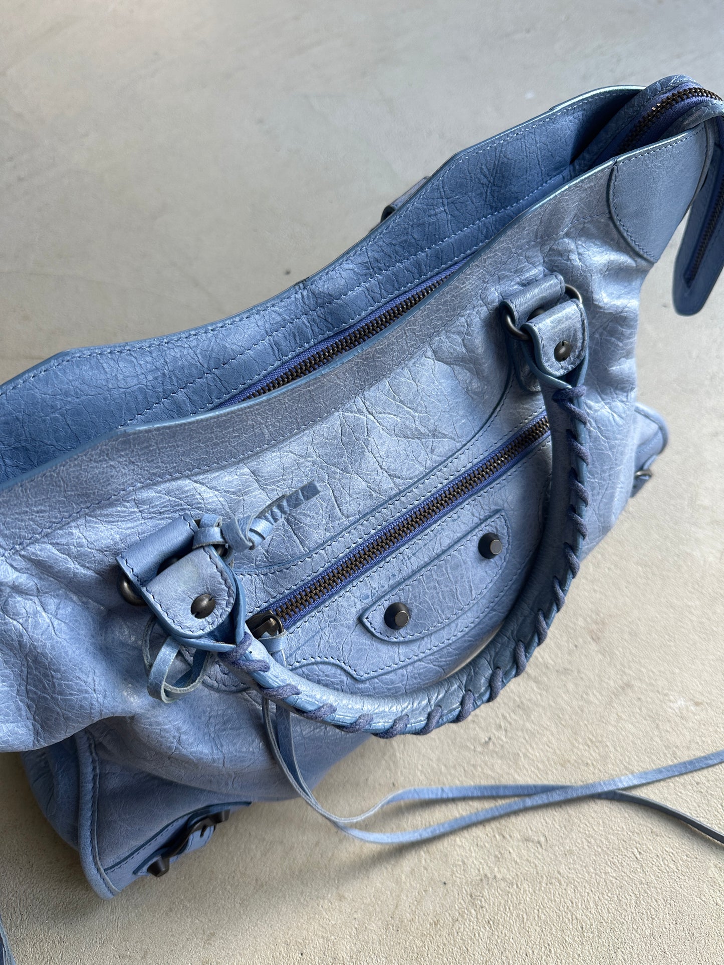 Vintage Blue Balenciaga City Bag
