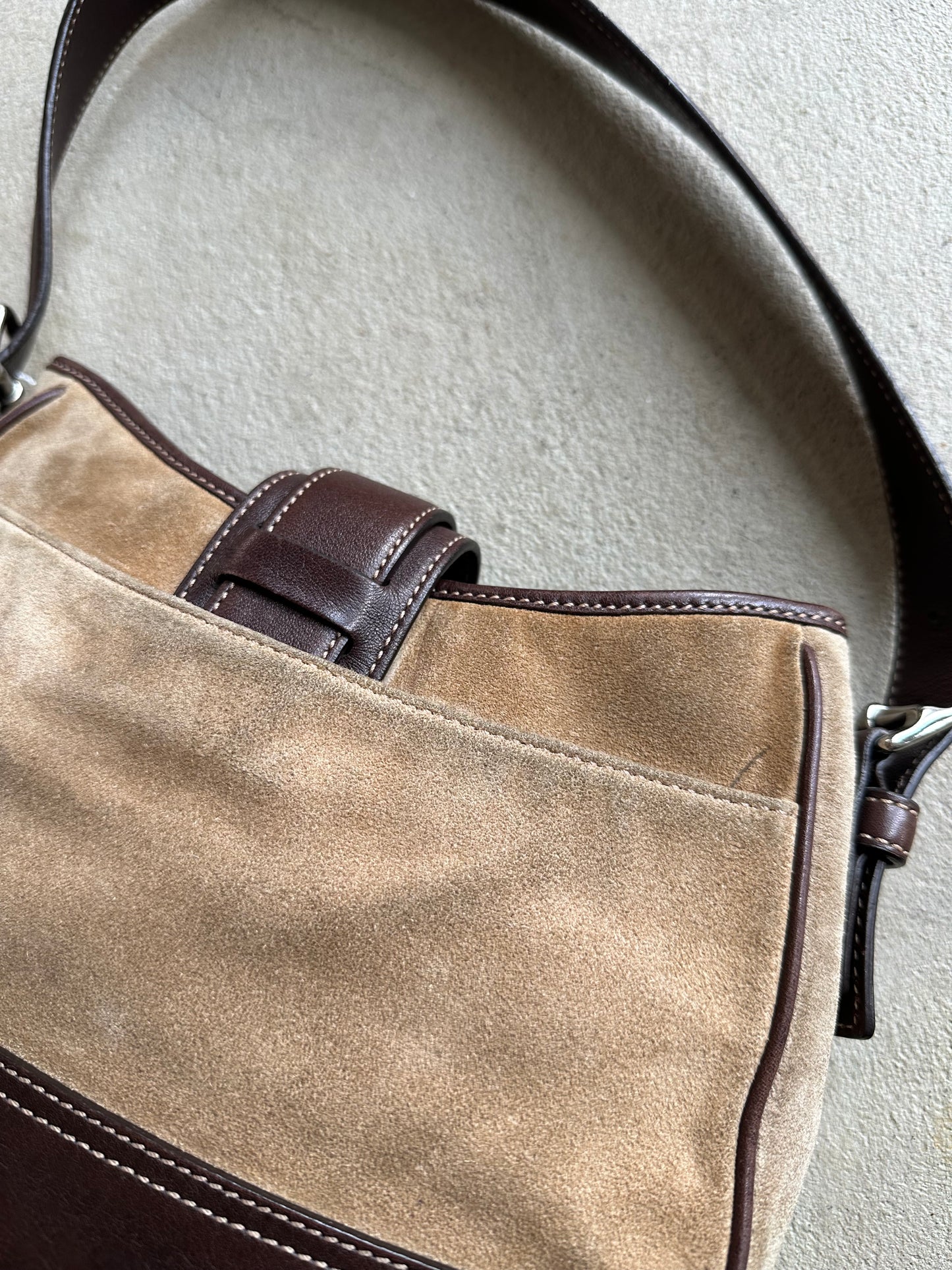 Vintage Y2K Coach Brown Suede Shoulder Bag