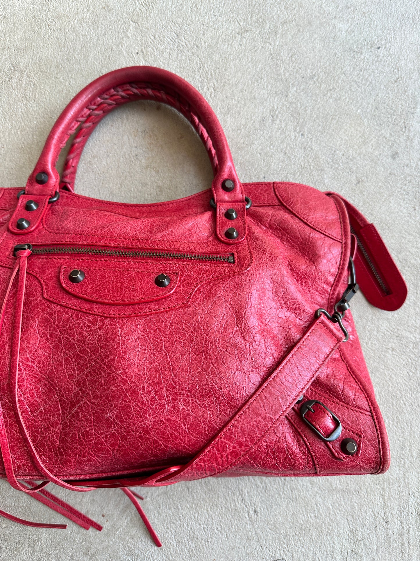 Vintage Red Balenciaga City Bag