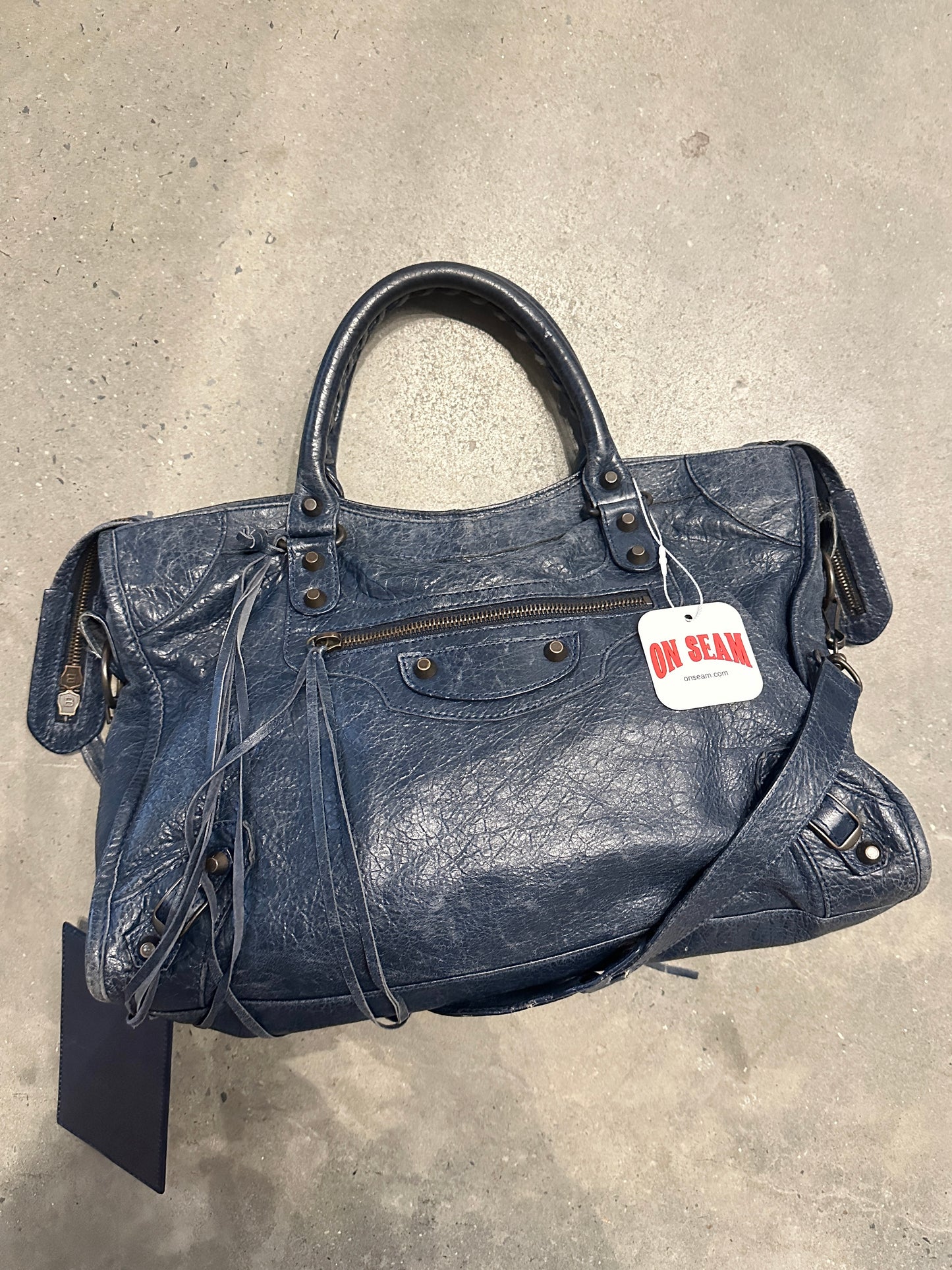 Vintage Navy Balenciaga City Bag