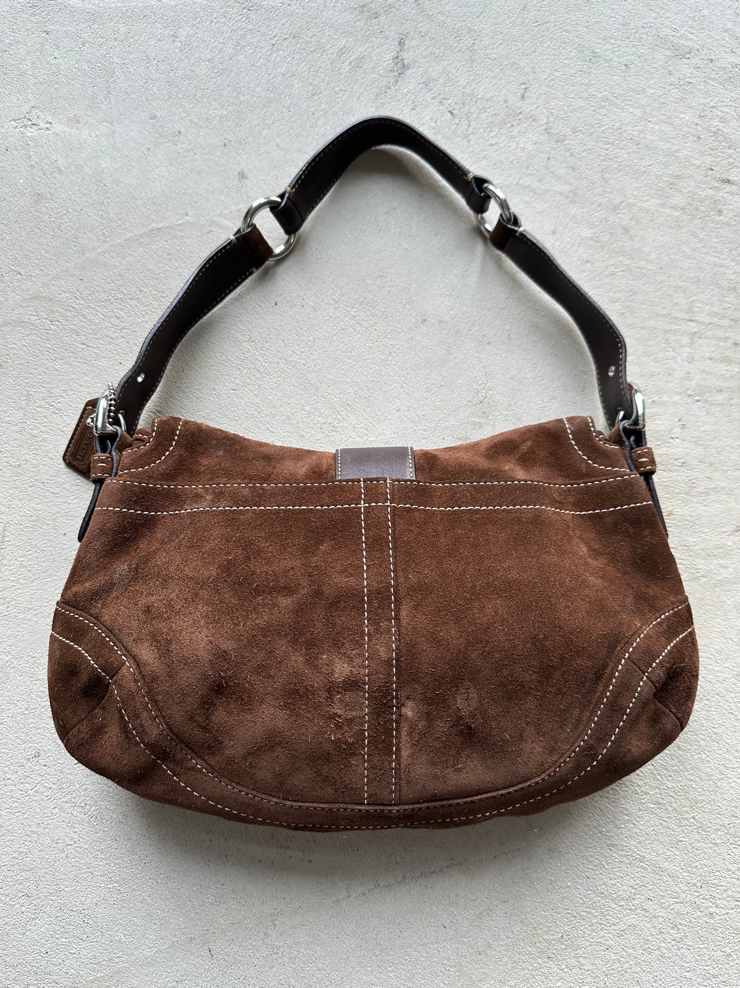 RARE! Vintage Coach Brown Suede Soho Shoulder Bag