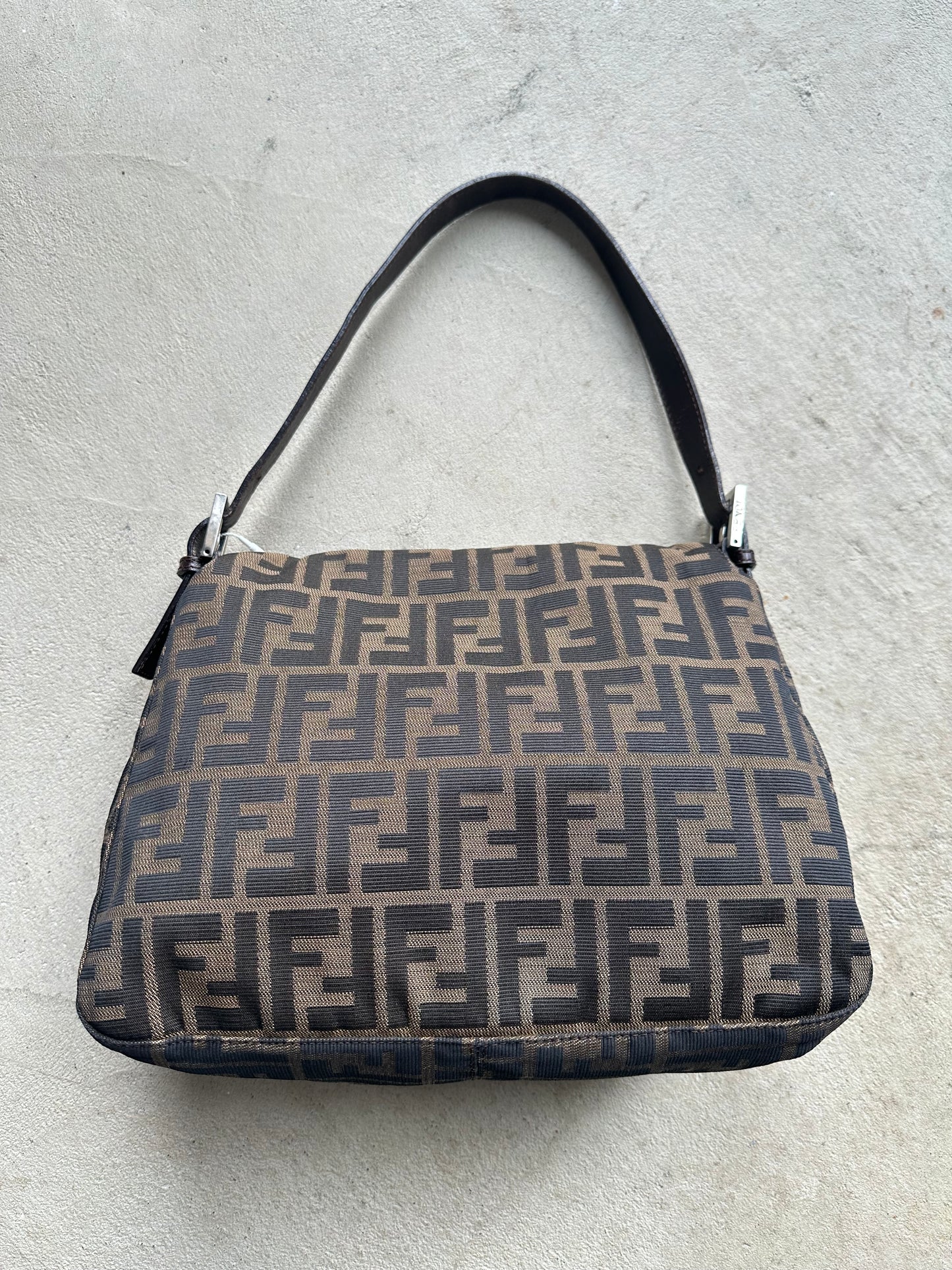 Vintage Fendi Brown Zucca Mama Baguette