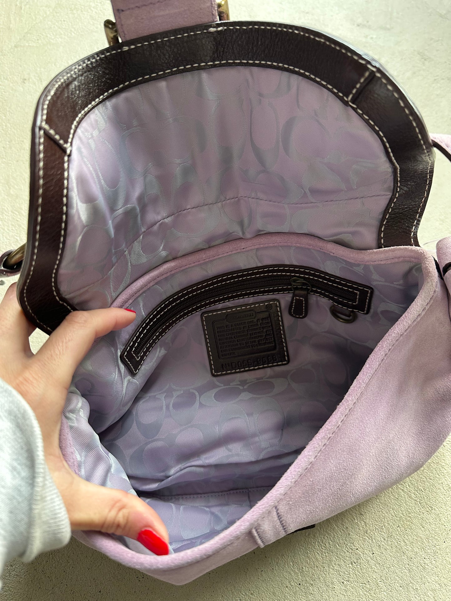 Vintage Coach Pink Suede Soho Shoulder Bag
