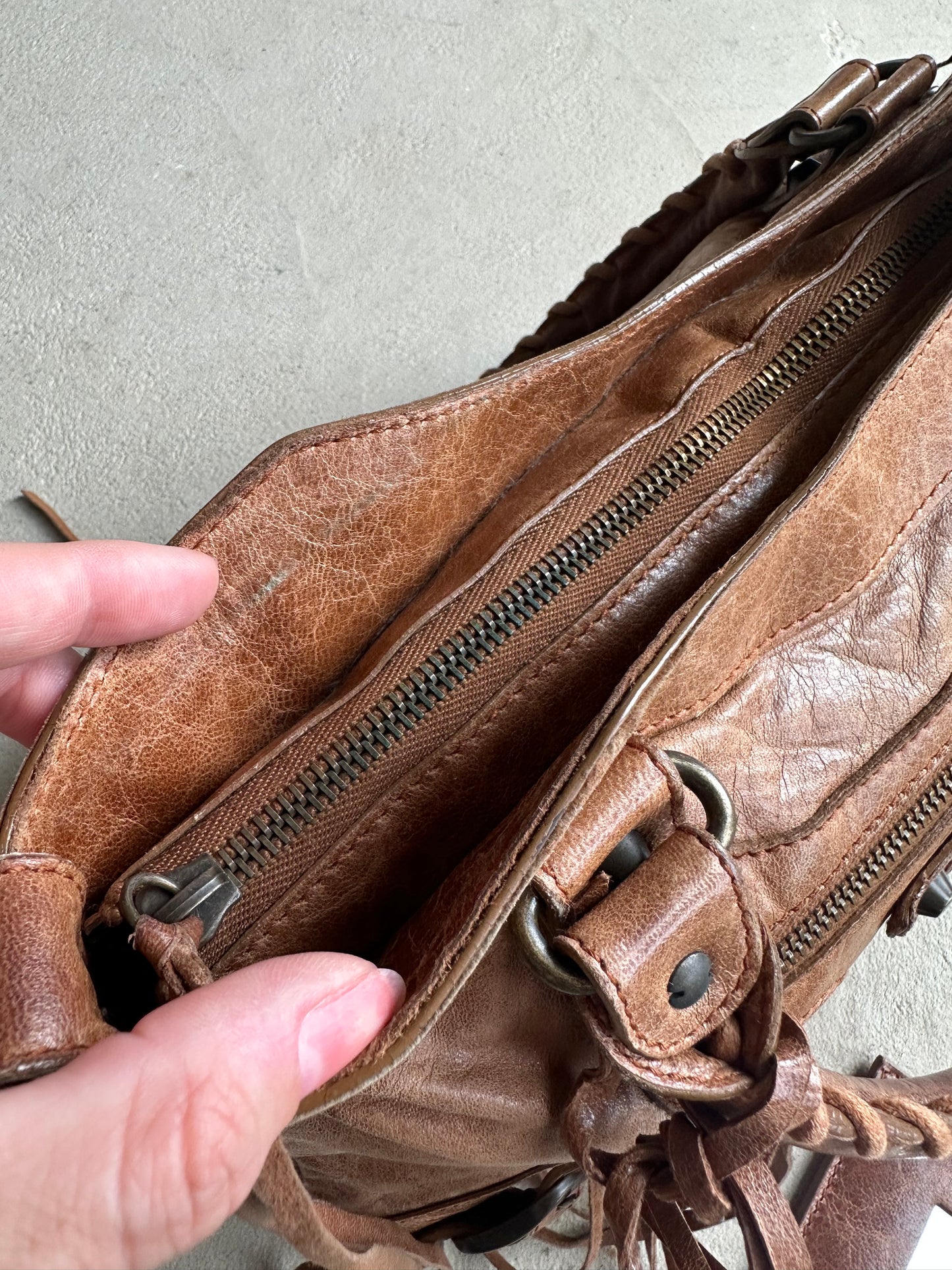 RARE! Vintage Brown Balenciaga Small City Bag