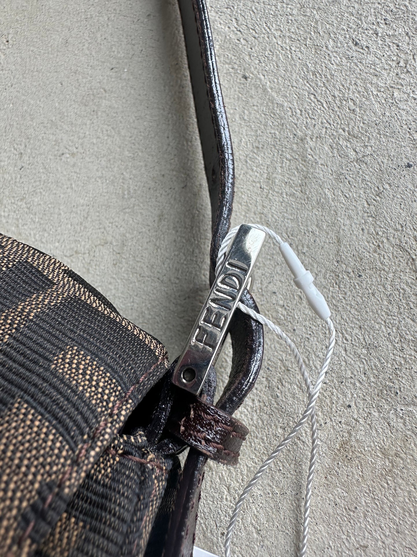 Vintage Fendi Brown Zucca Mama Baguette