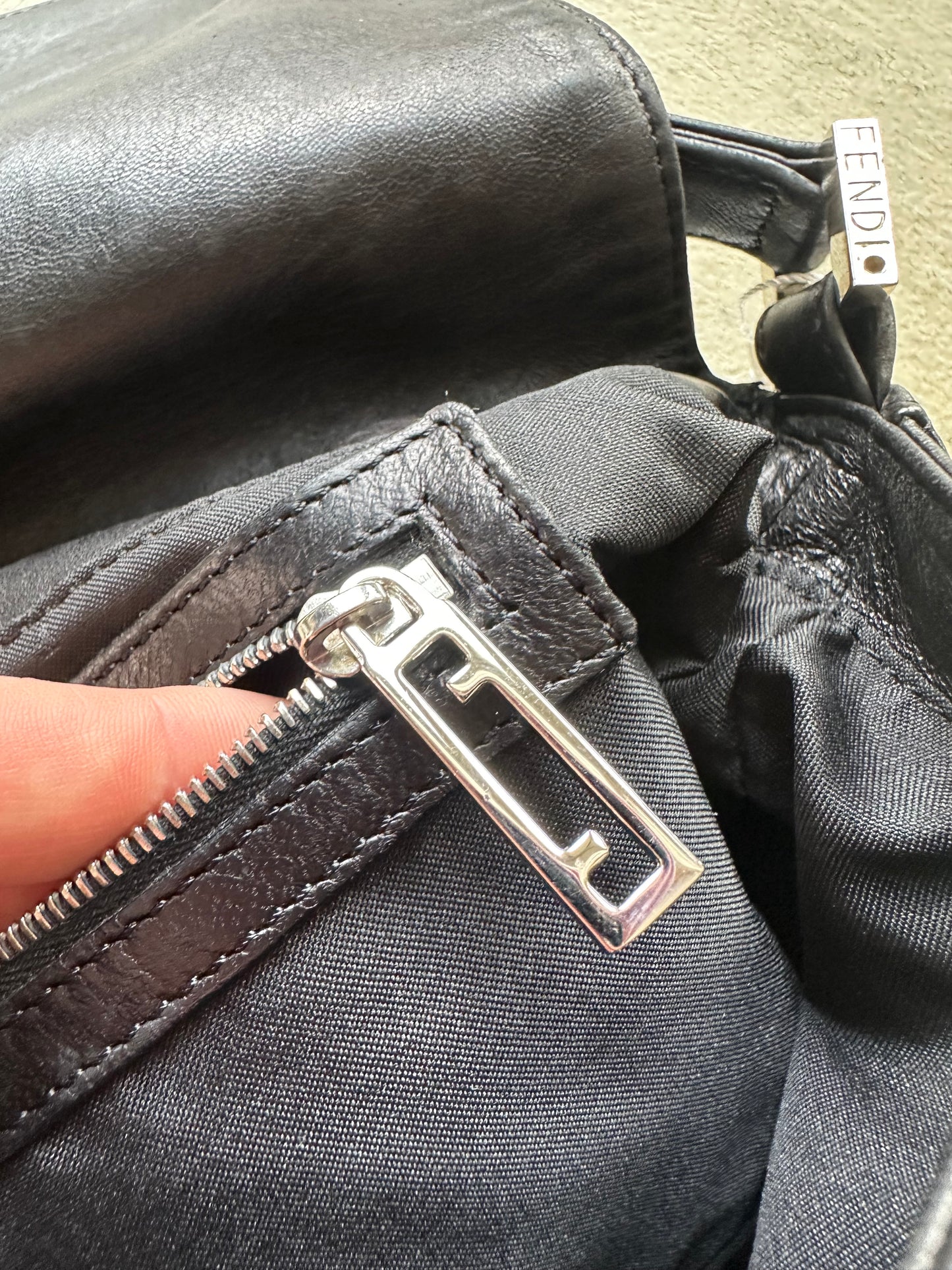 Vintage Fendi Black Leather Bag