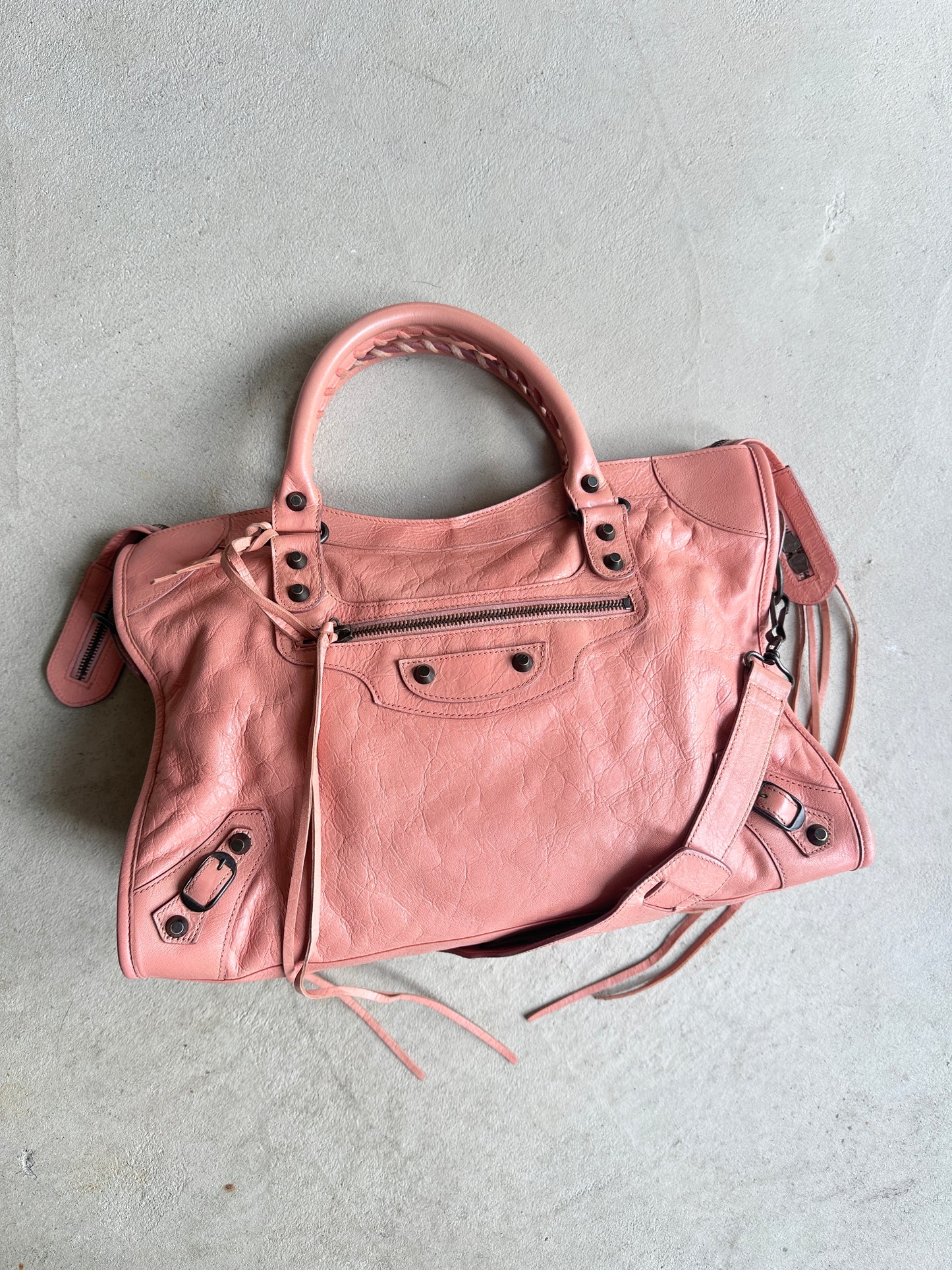 Vintage Peach Balenciaga City Bag