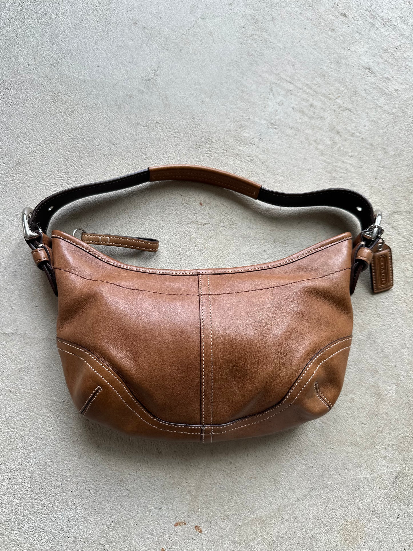 Vintage Y2K Coach Brown Croissant Leather Shoulder Bag