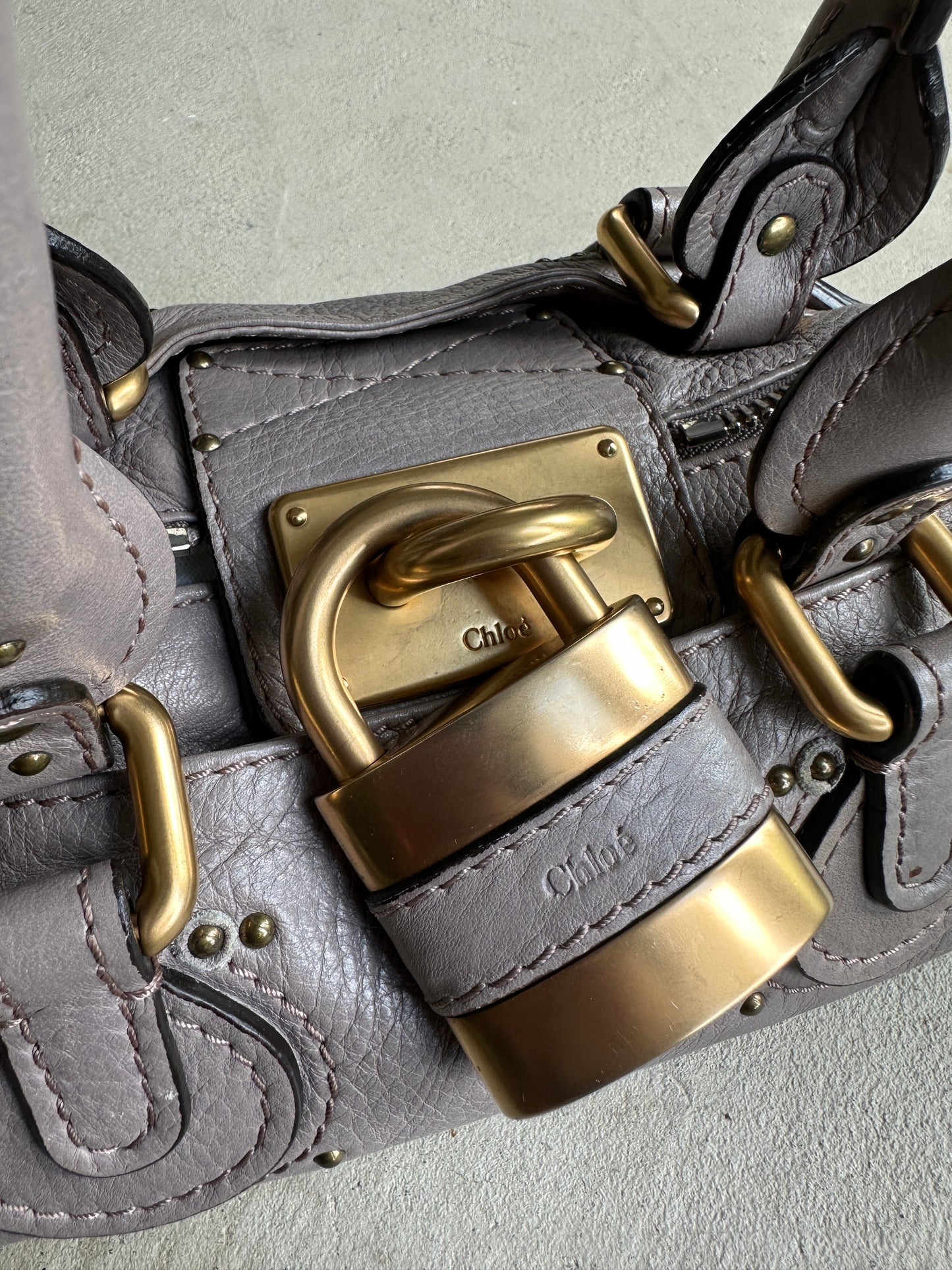 Vintage Grey Mini Chloé Paddington Shoulder Bag