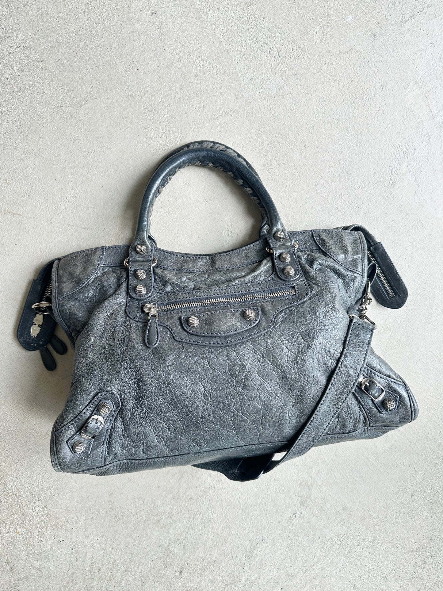 Vintage Dark Grey Balenciaga Velo City Bag