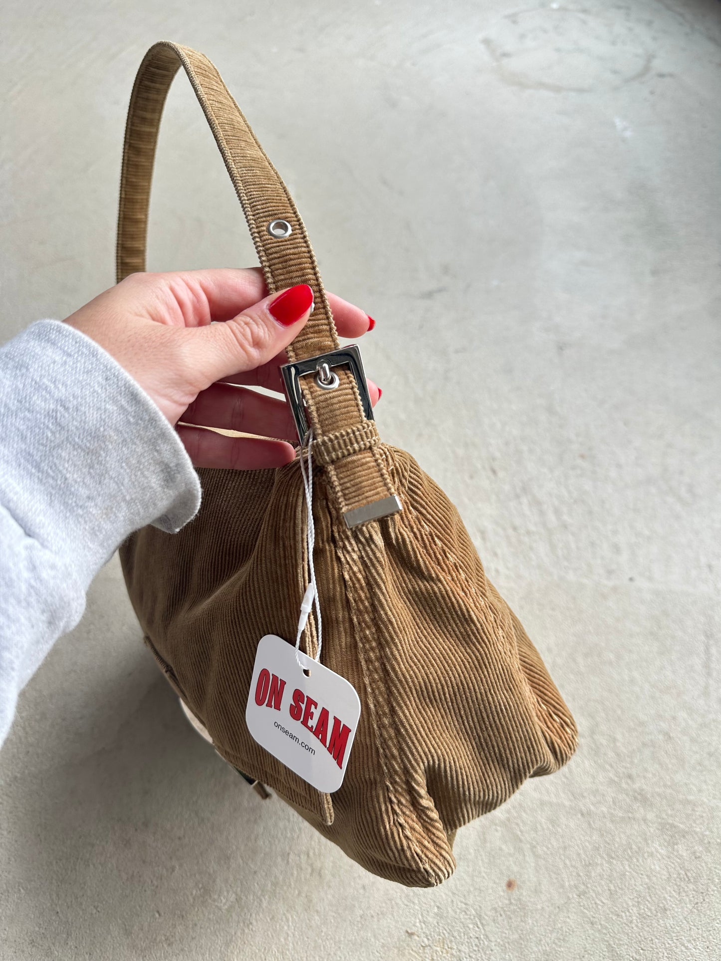 Vintage Fendi Brown Corduroy Mama Baguette