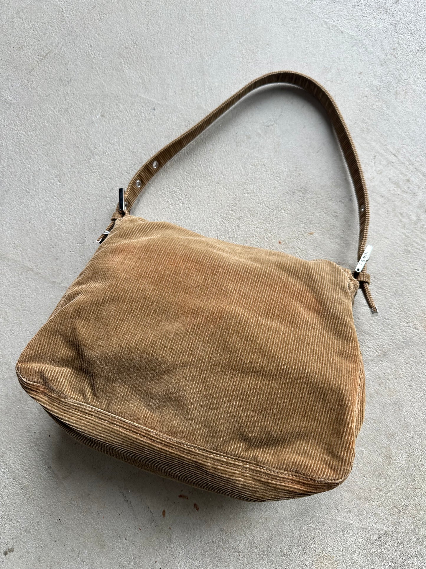 Vintage Fendi Brown Corduroy Mama Baguette