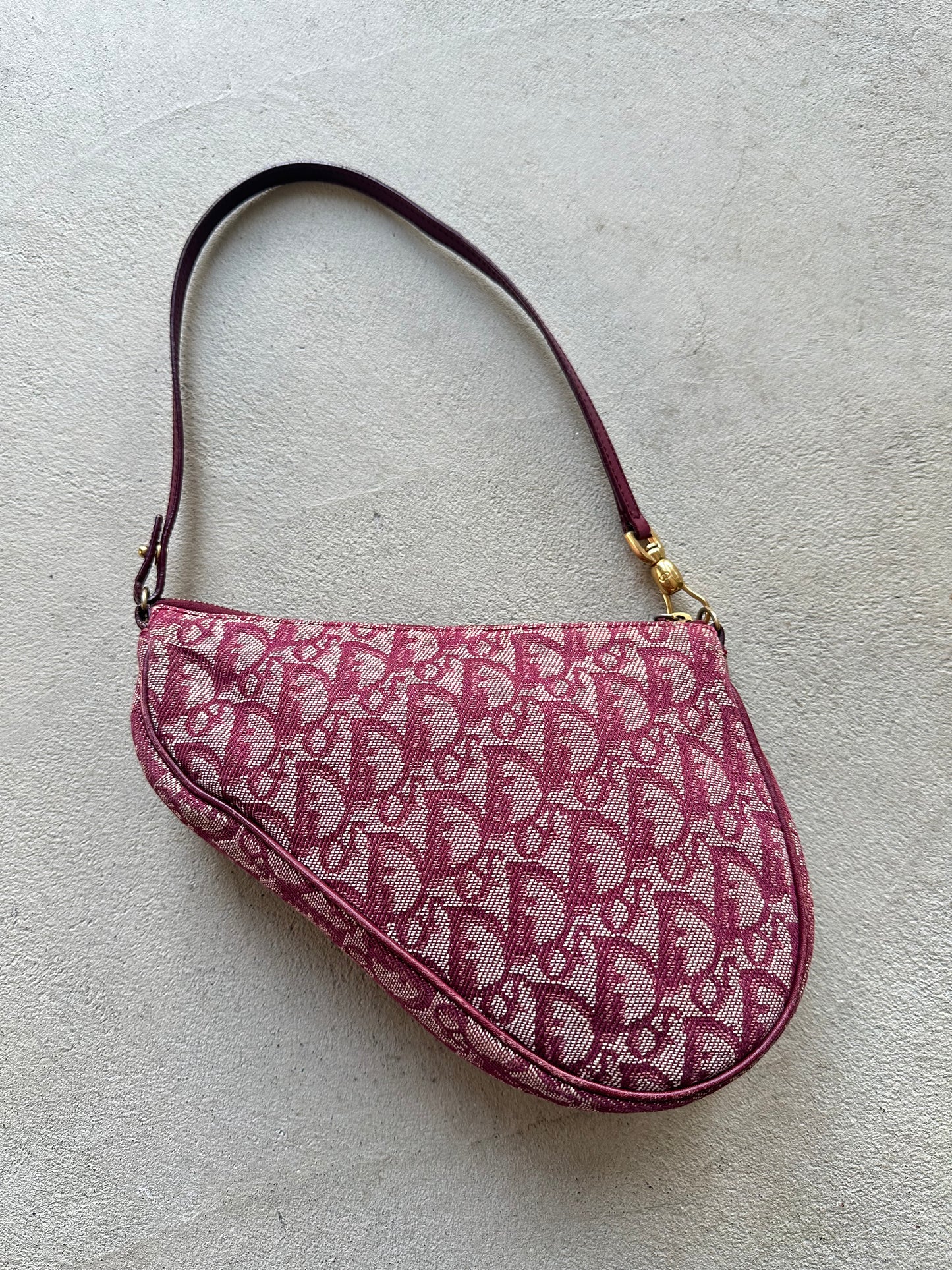 Vintage Dior Red / Burgundy Saddle Bag