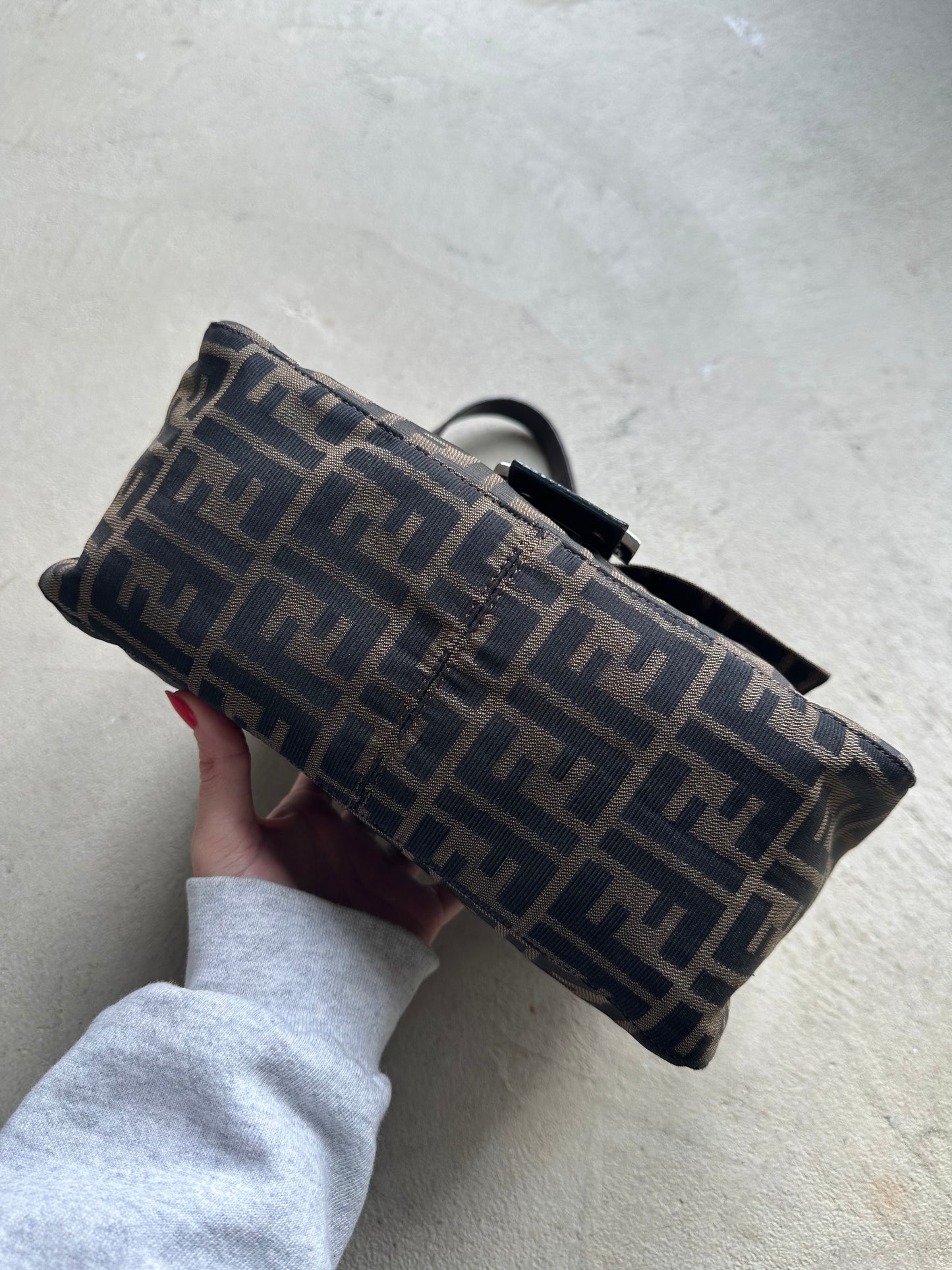Vintage Fendi Brown Zucca Mama Baguette