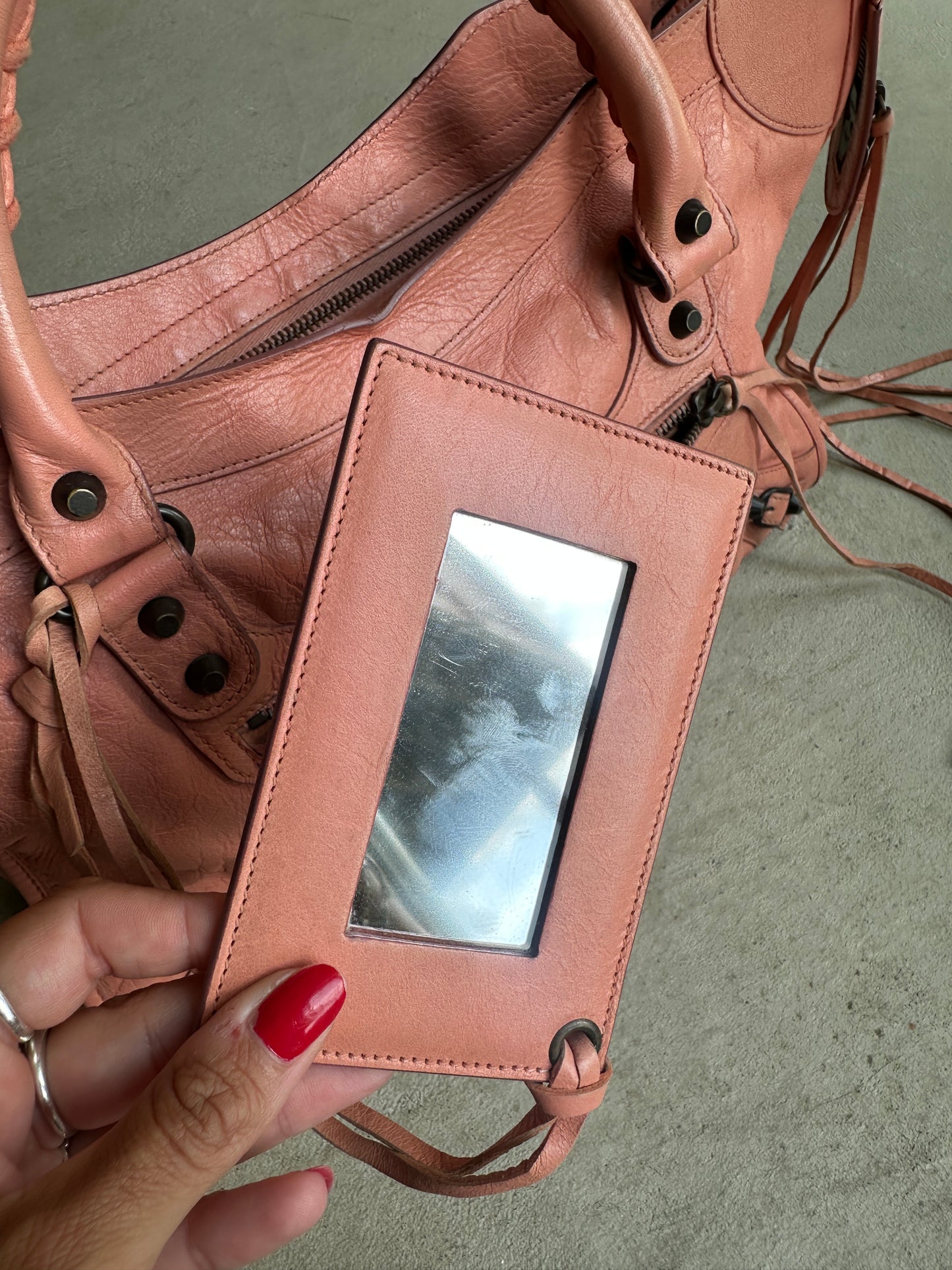 Vintage Peach Balenciaga City Bag