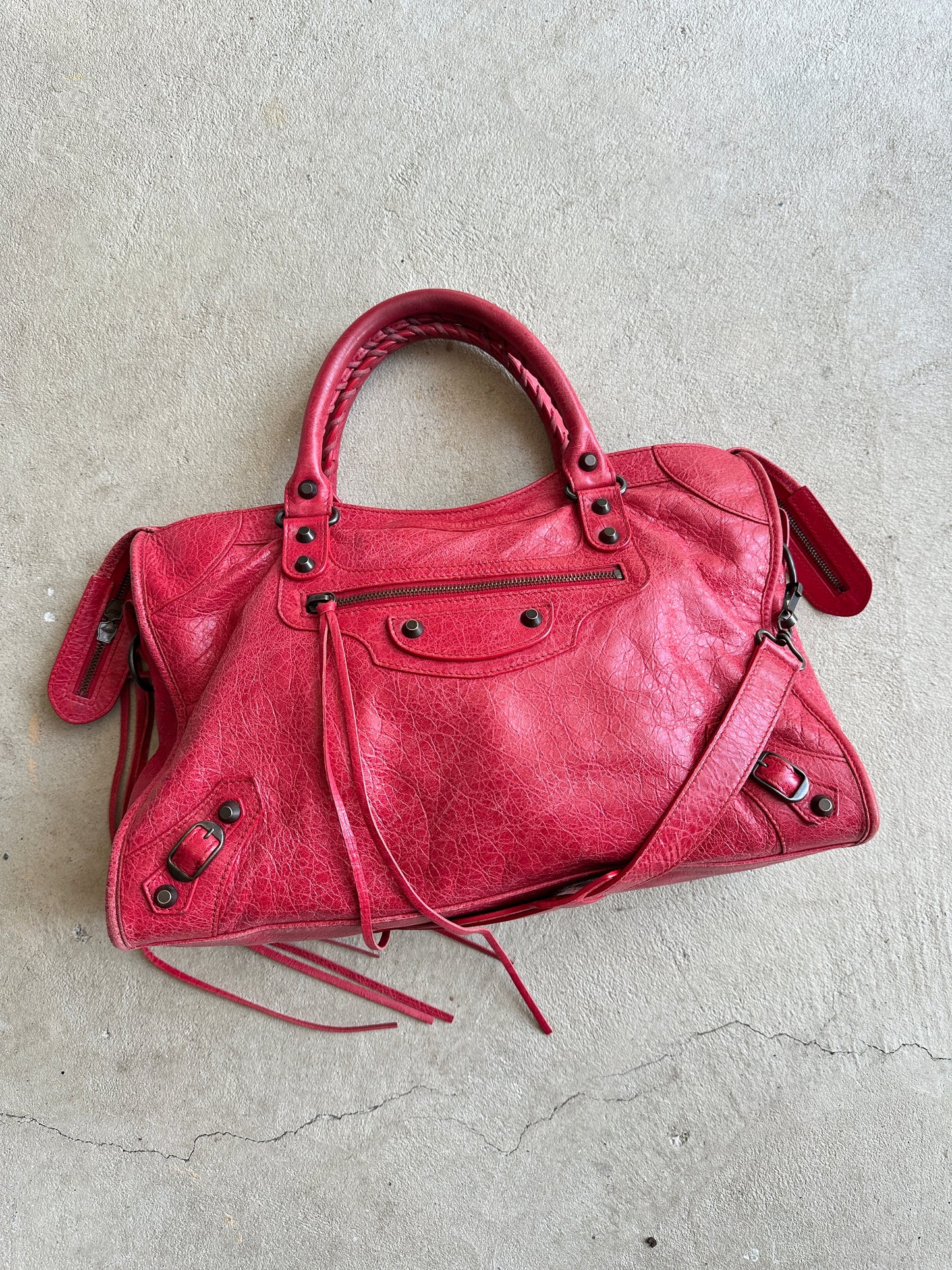 Vintage Red Balenciaga City Bag