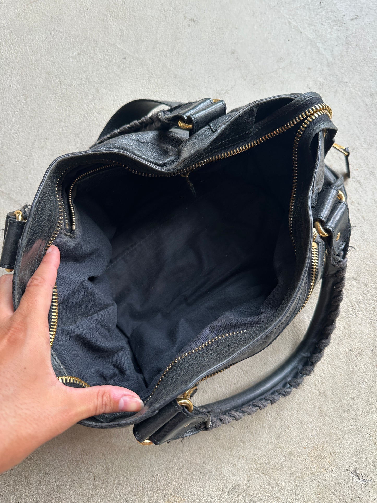 Vintage Black/Gold Balenciaga City Bag