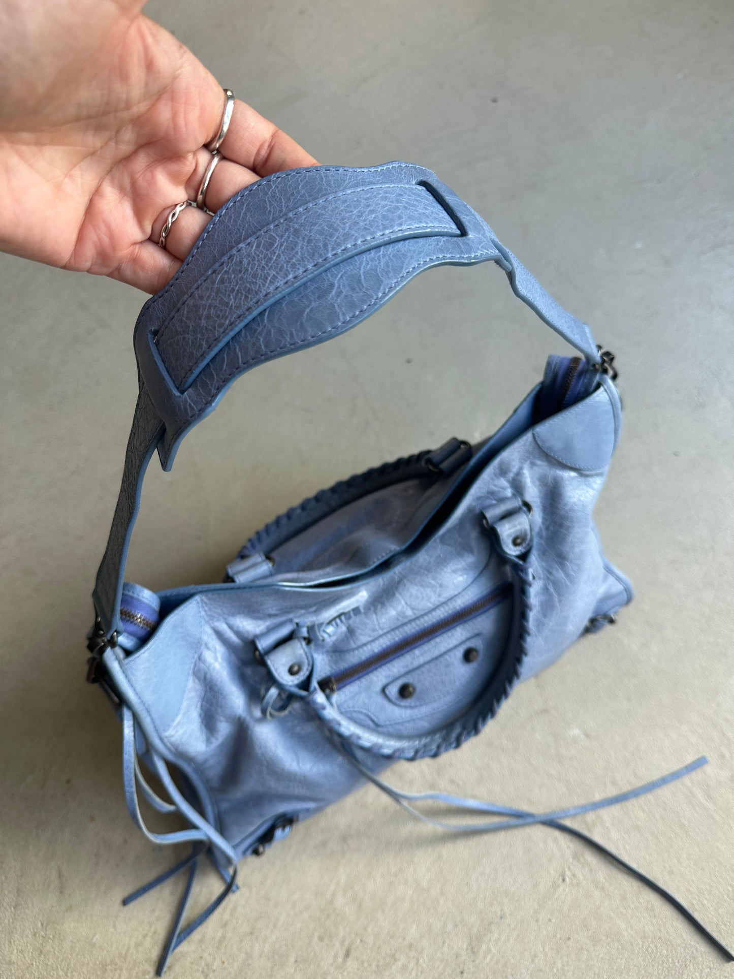 Vintage Blue Balenciaga City Bag