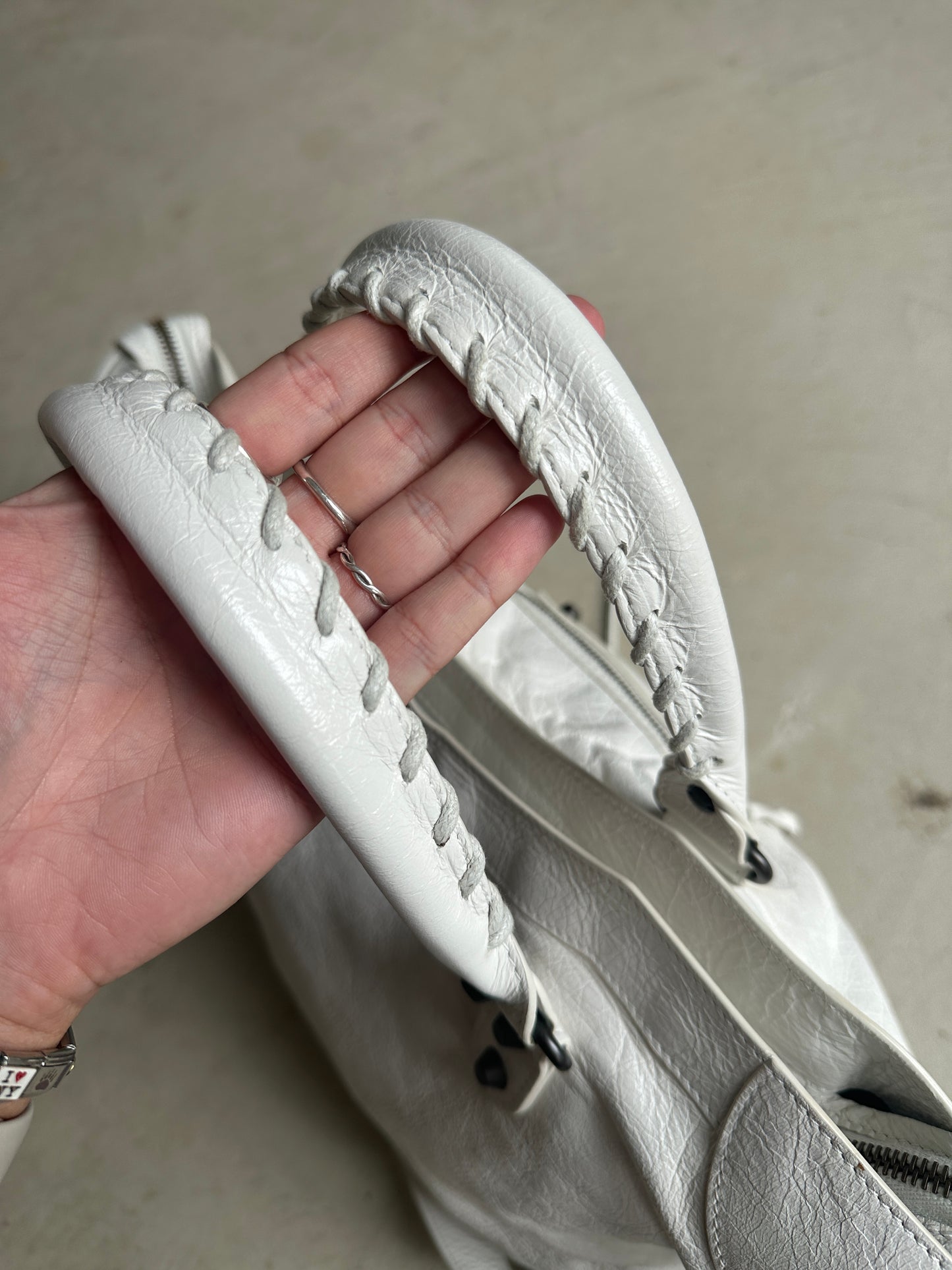 Vintage White Balenciaga City Bag