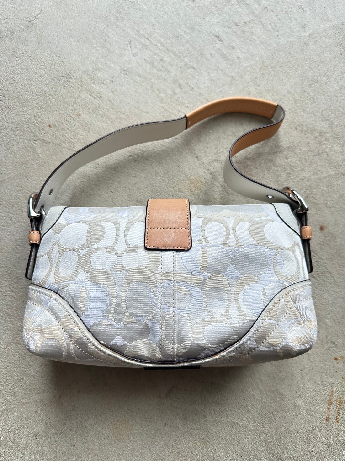 Vintage Y2K Coach White Mini Square Soho Shoulder Bag