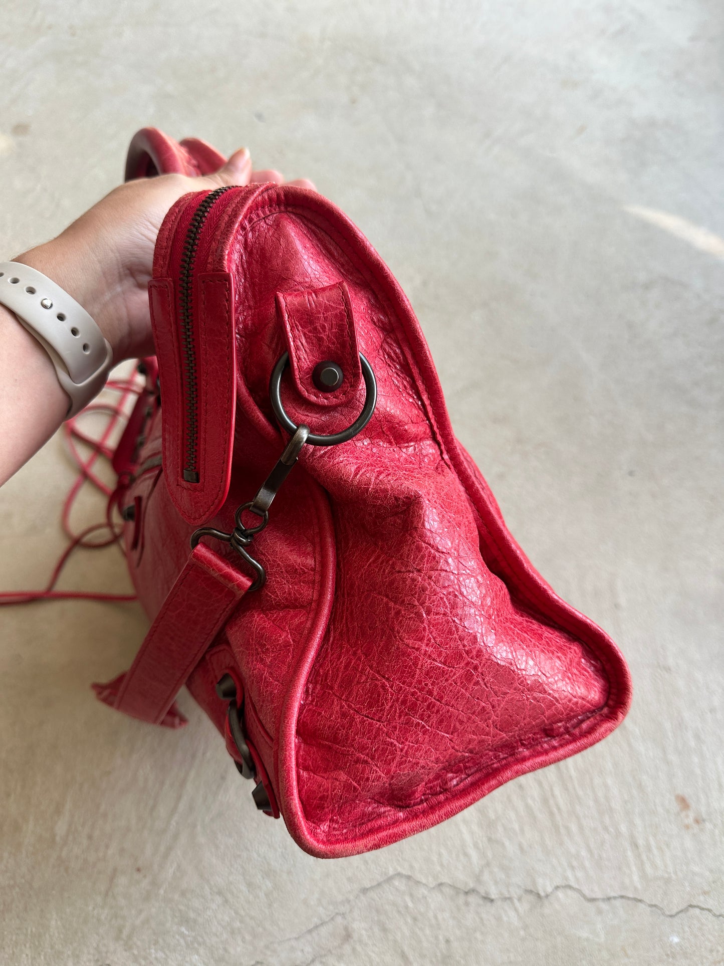 Vintage Red Balenciaga City Bag