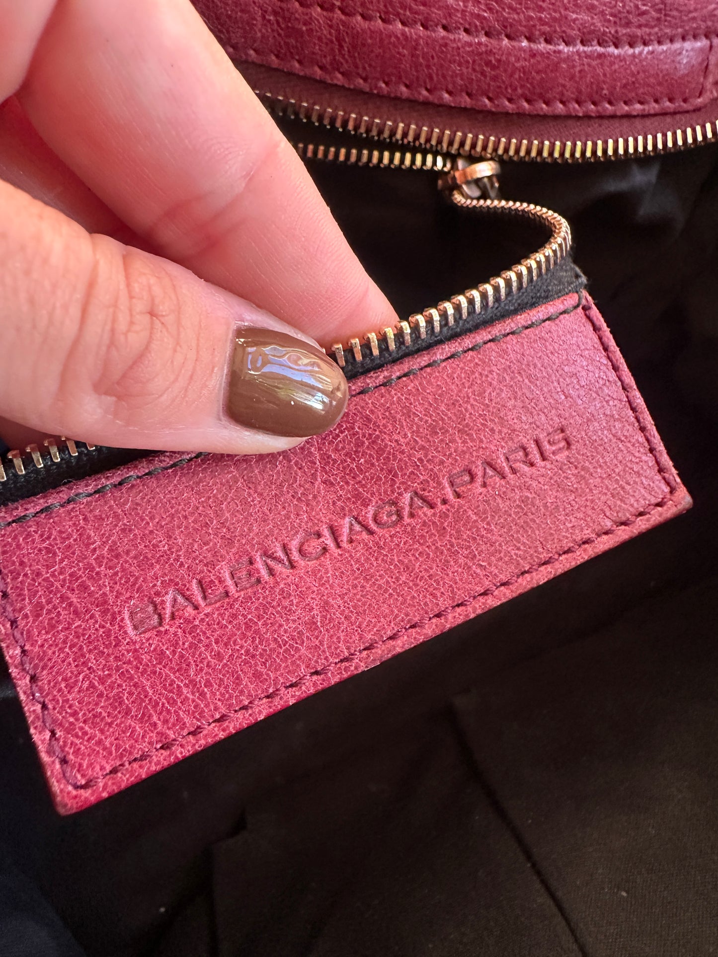 Vintage Burgundy Balenciaga City Bag