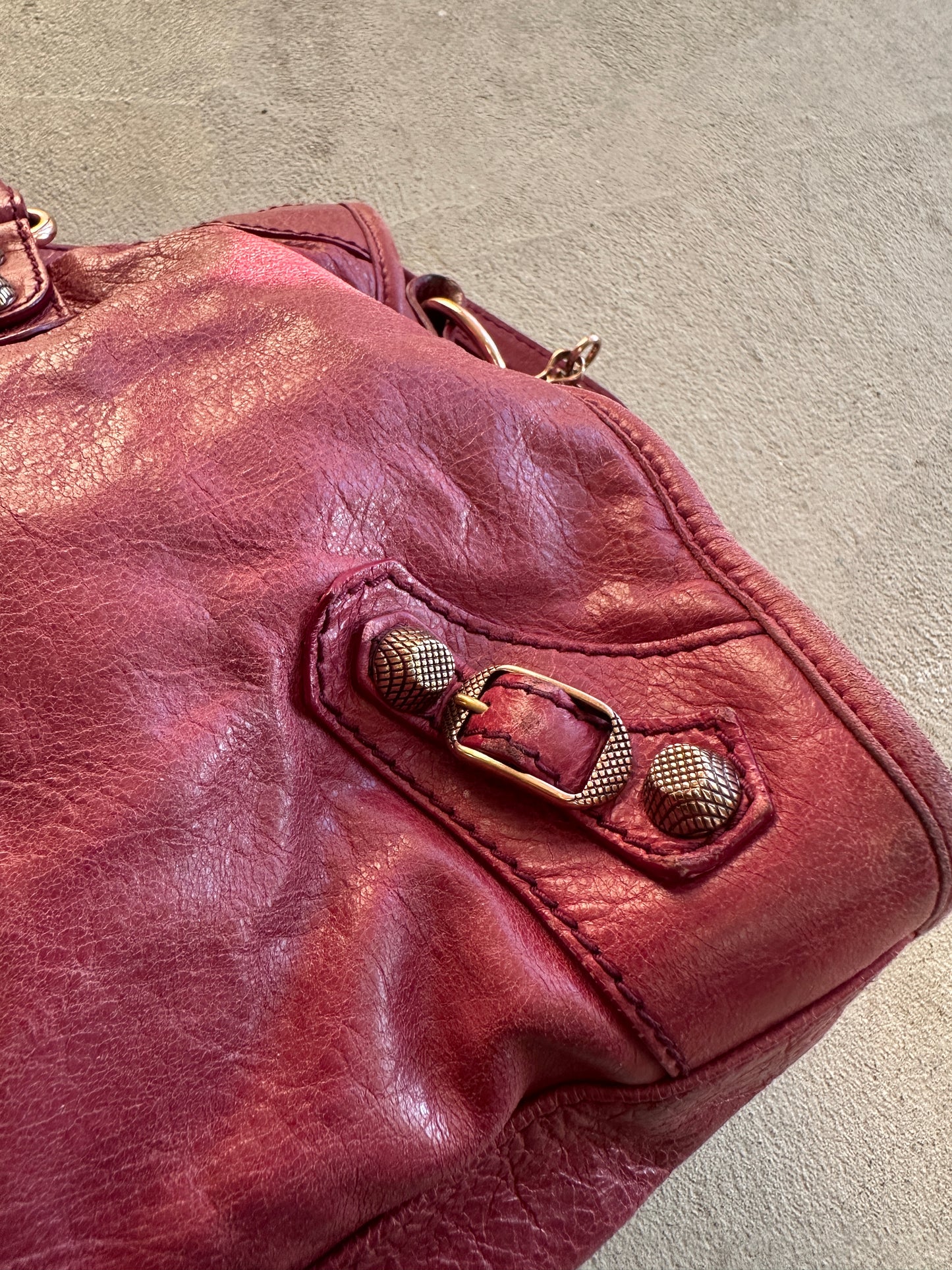 Vintage Burgundy Balenciaga City Bag