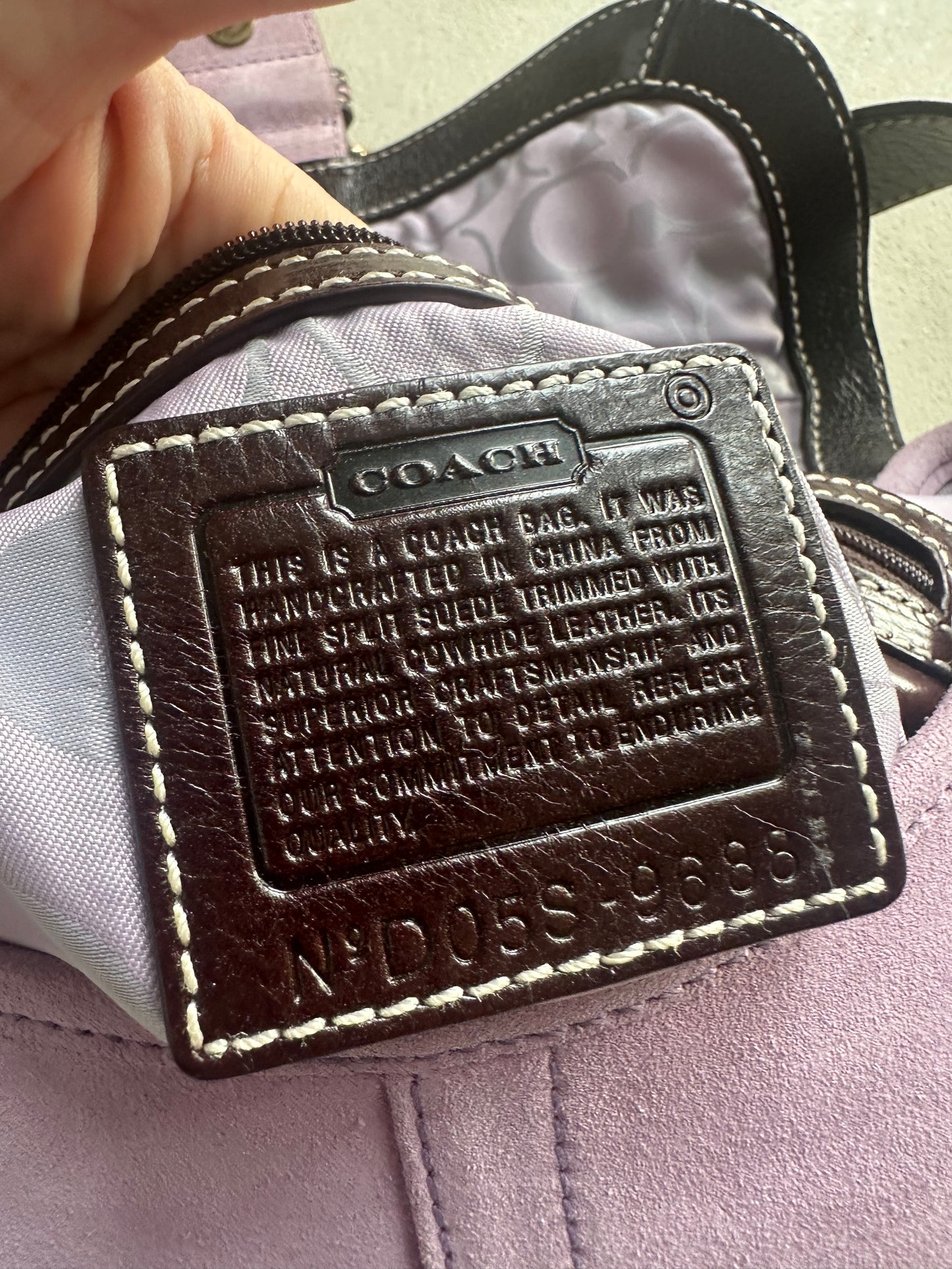 Vintage Coach Pink Suede Soho Shoulder Bag