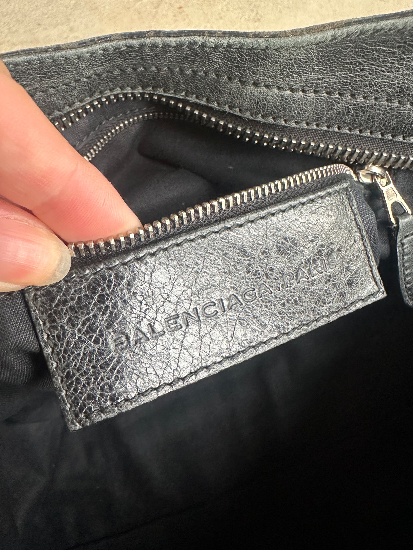 Vintage Faded Black Balenciaga City Bag