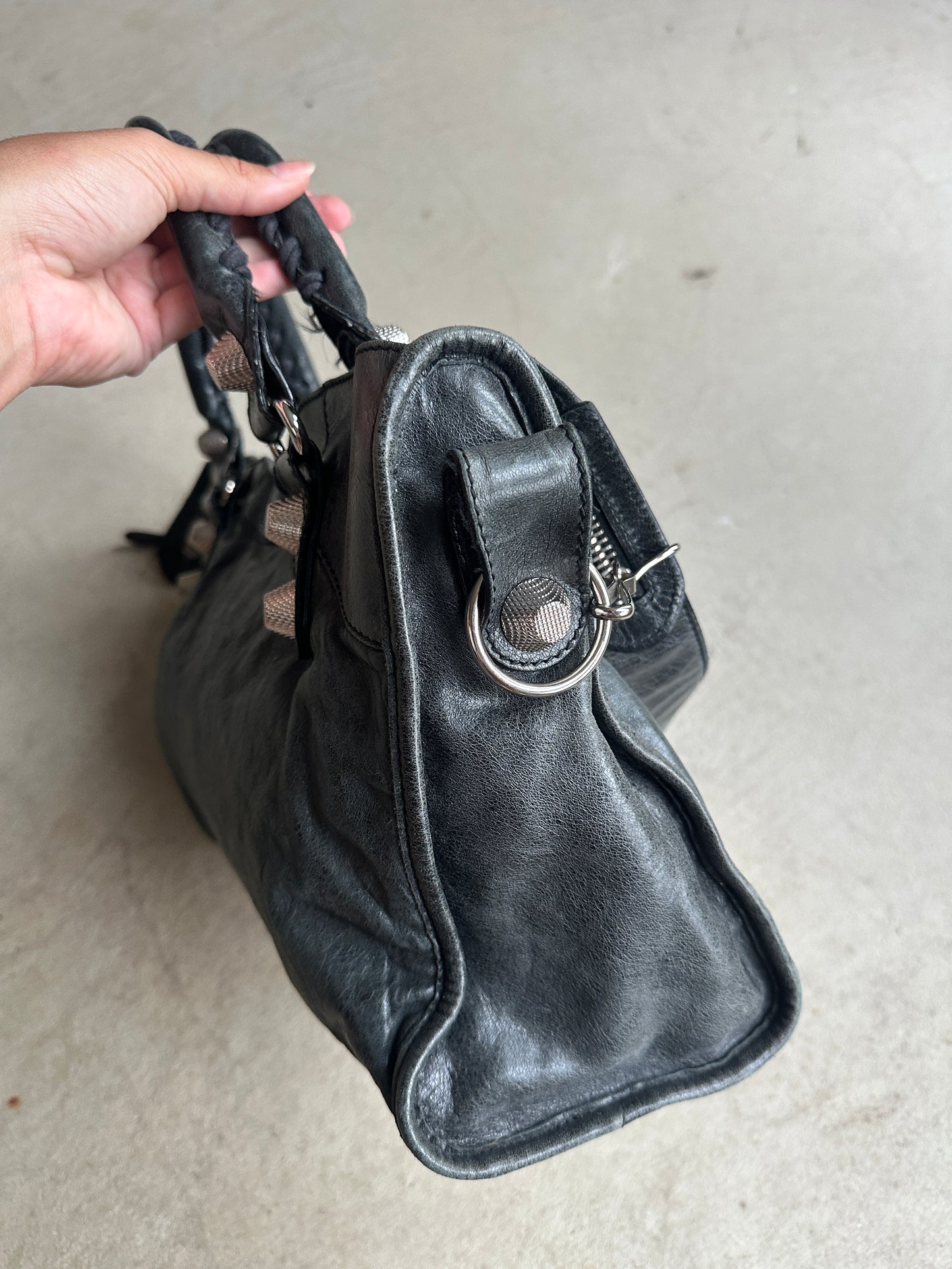 Vintage Faded Black Balenciaga City Bag