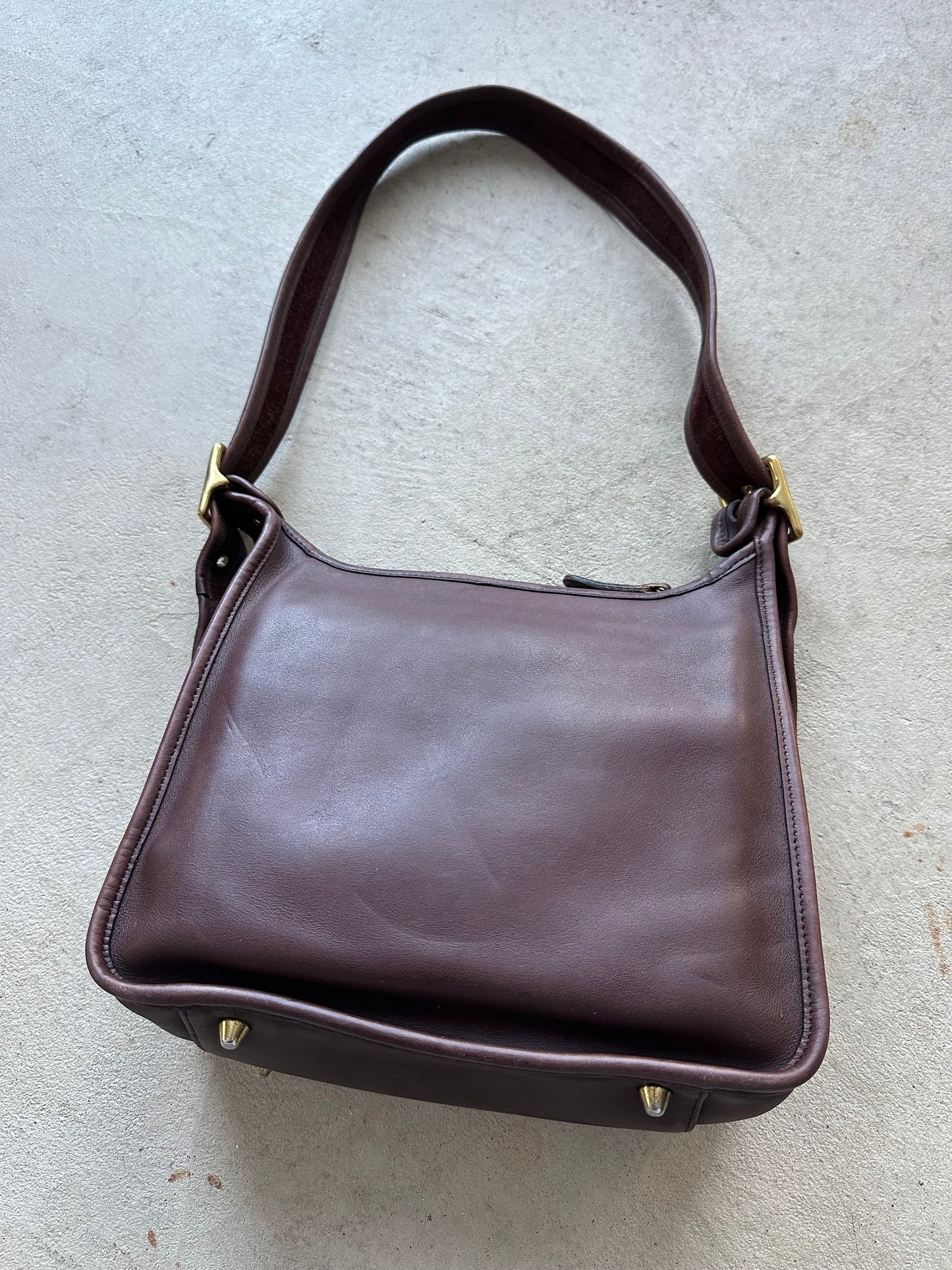 Vintage Coach Ergo Style Black Leather Shoulder Bag 9966