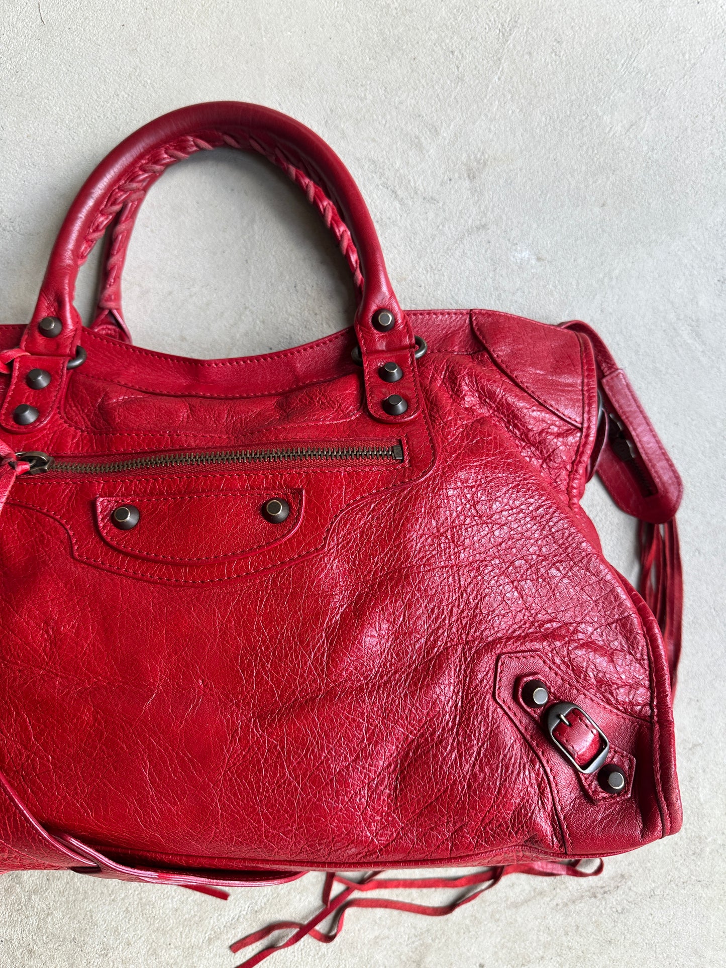 Vintage Red Balenciaga City Bag