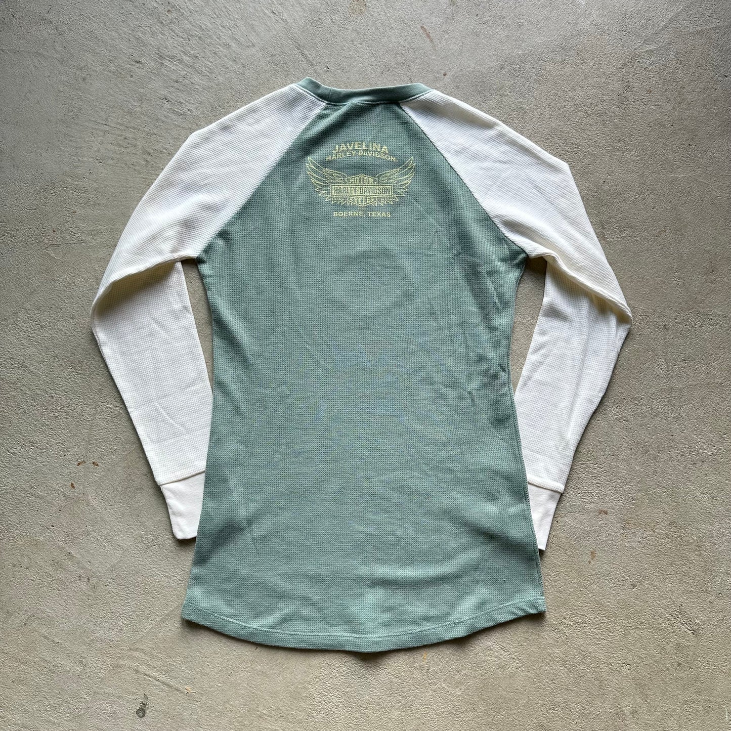 Vintage Women's Harley Davidson Green Thermal