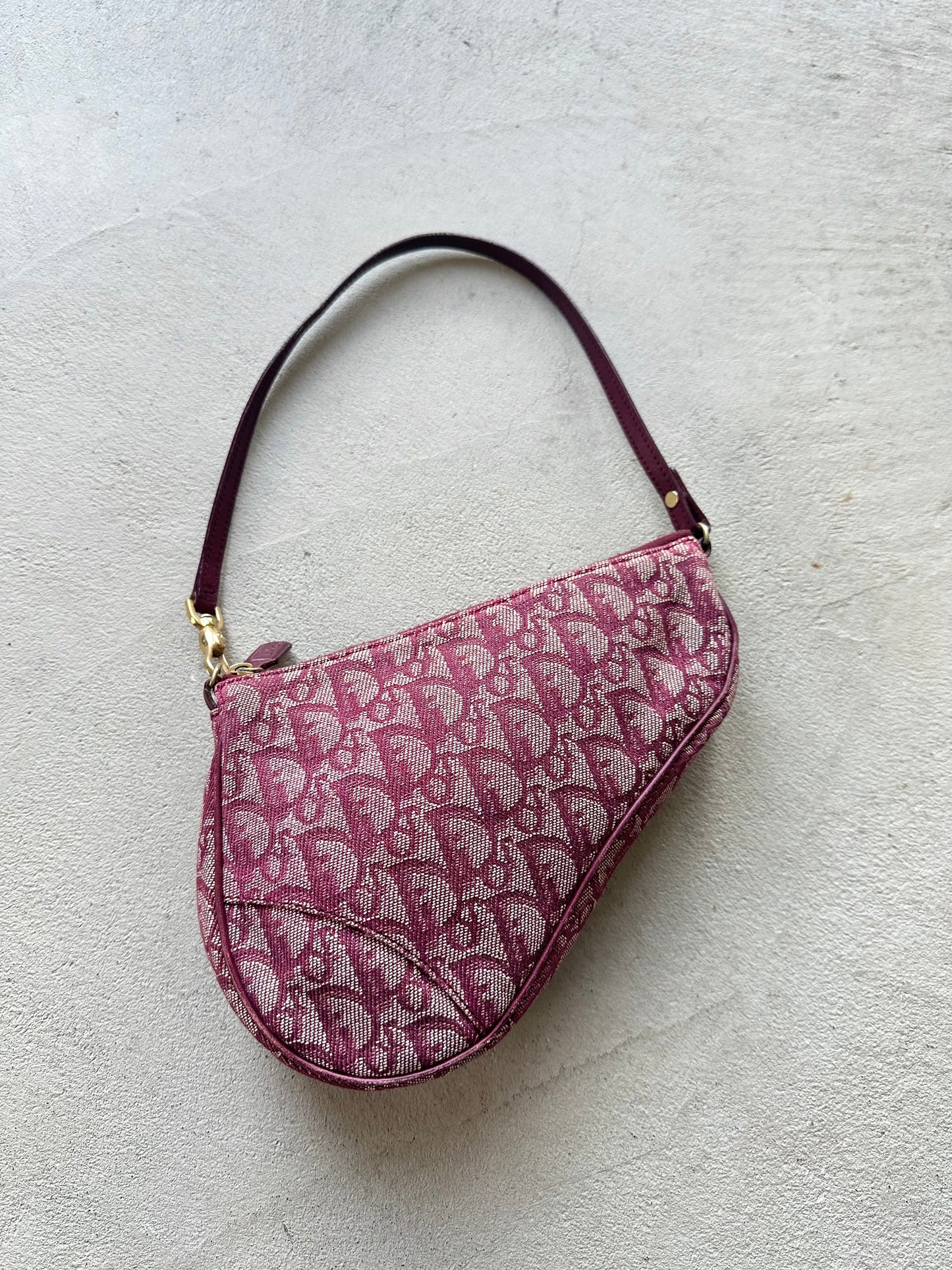 Vintage Dior Red / Burgundy Saddle Bag