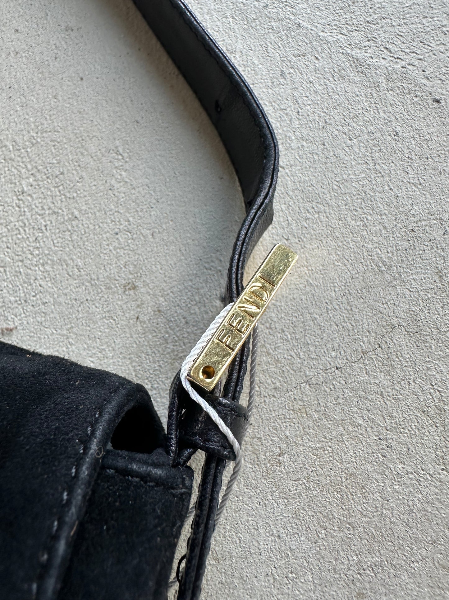 Vintage Fendi Black Suede Mama Baguette