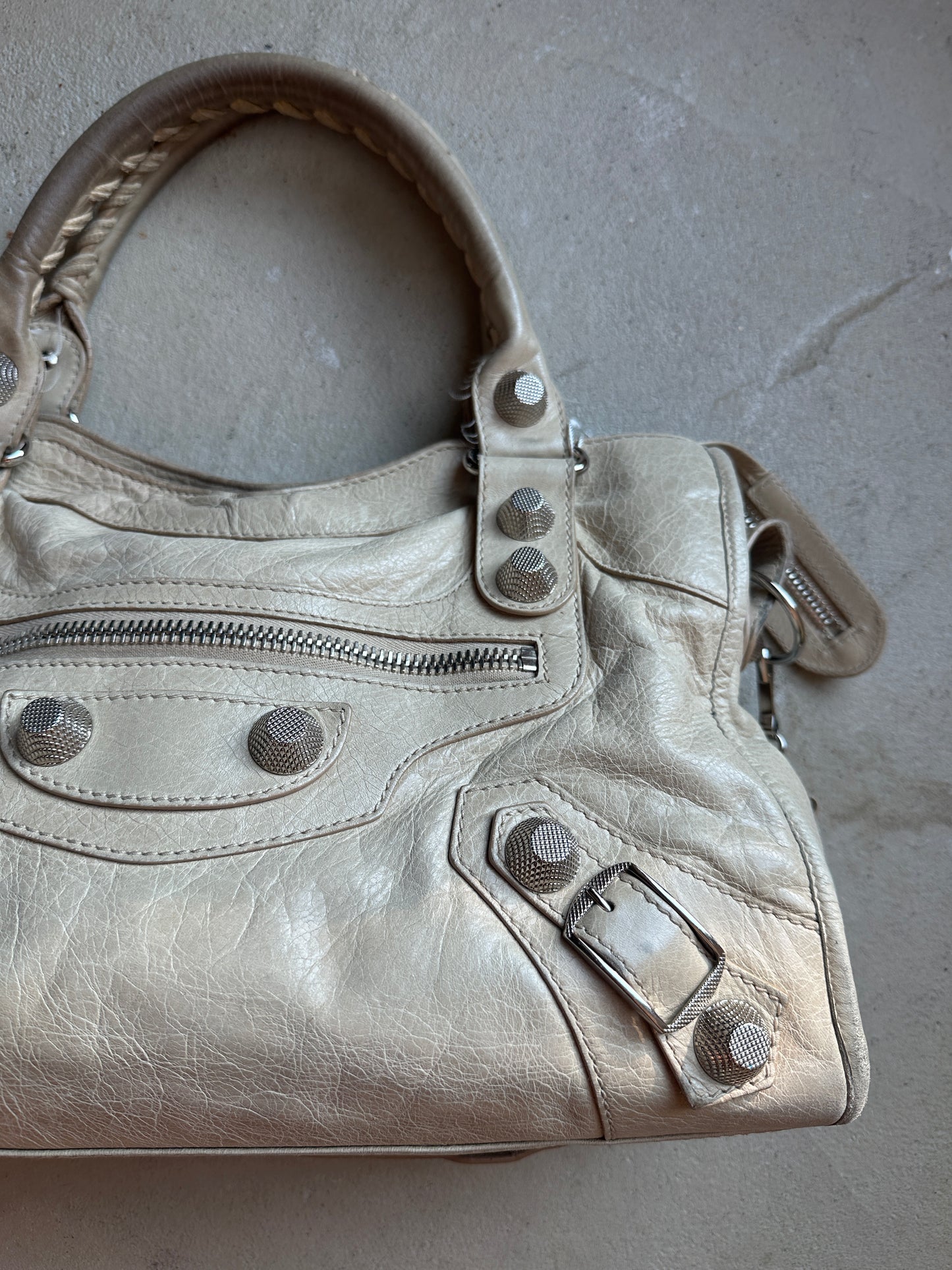 Vintage Cream Balenciaga City Bag