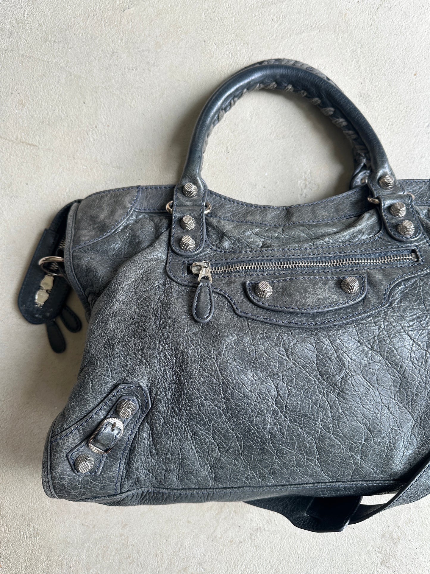Vintage Dark Grey Balenciaga Velo City Bag