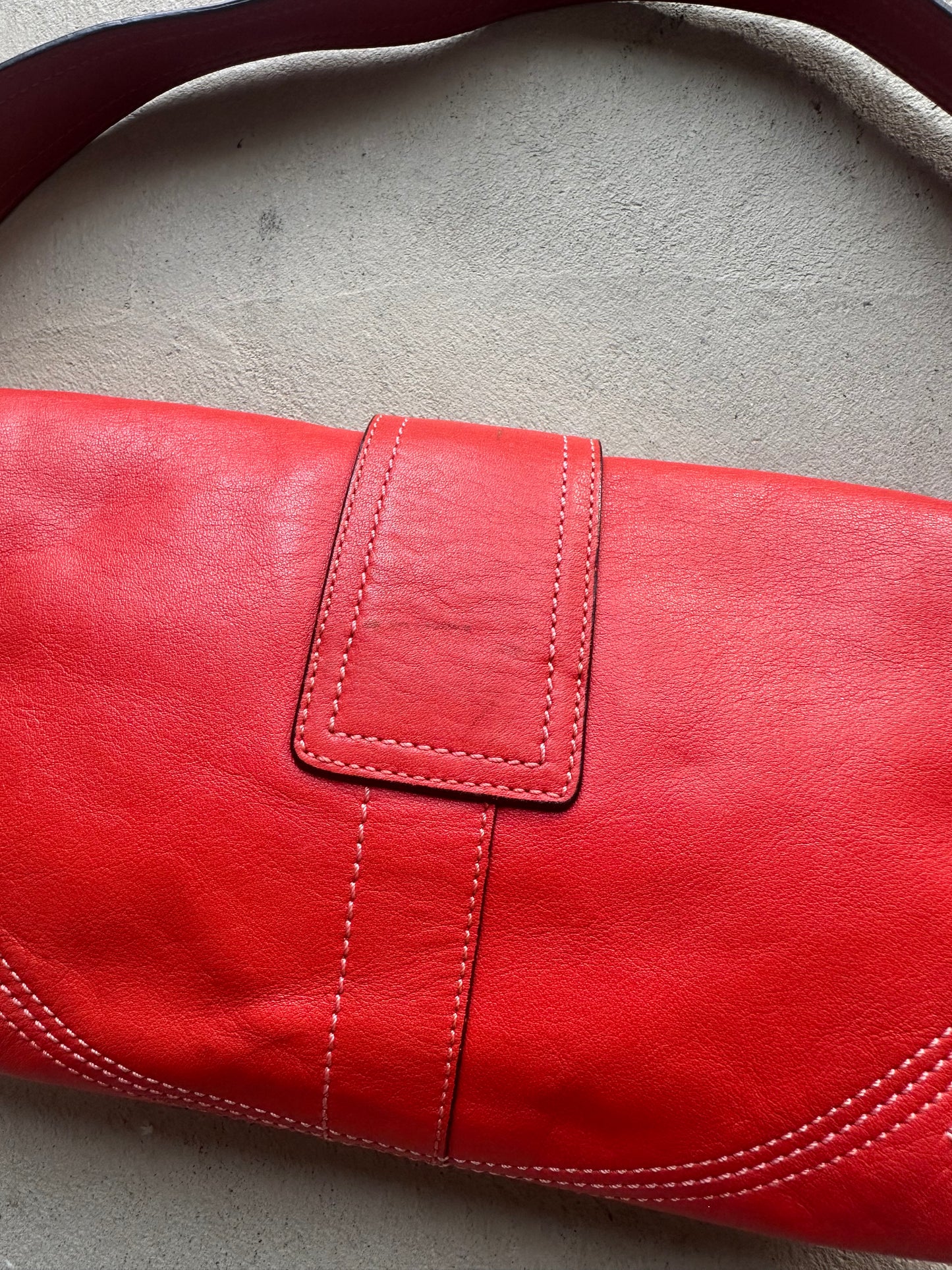 Vintage Coach Red Square Soho Shoulder Bag