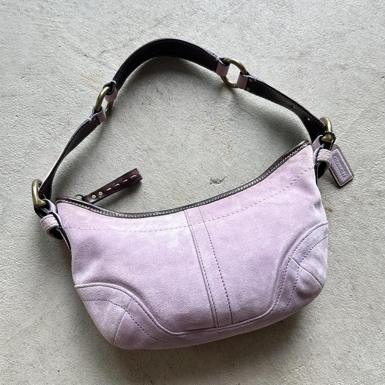 Coach purple suede cheapest shoulder bags