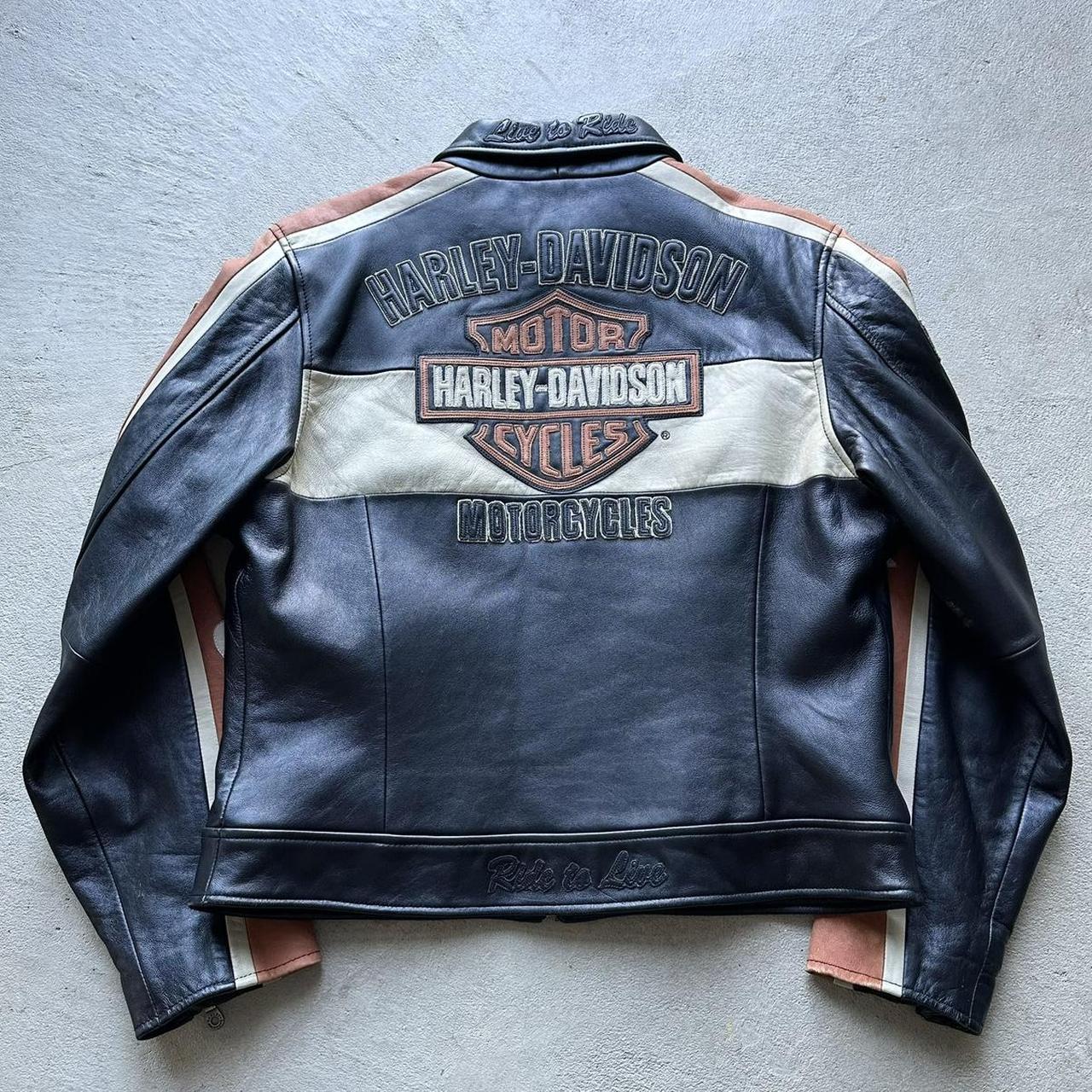 Rare Vintage Harley Davidson Leather Motorcycle Jacket - L