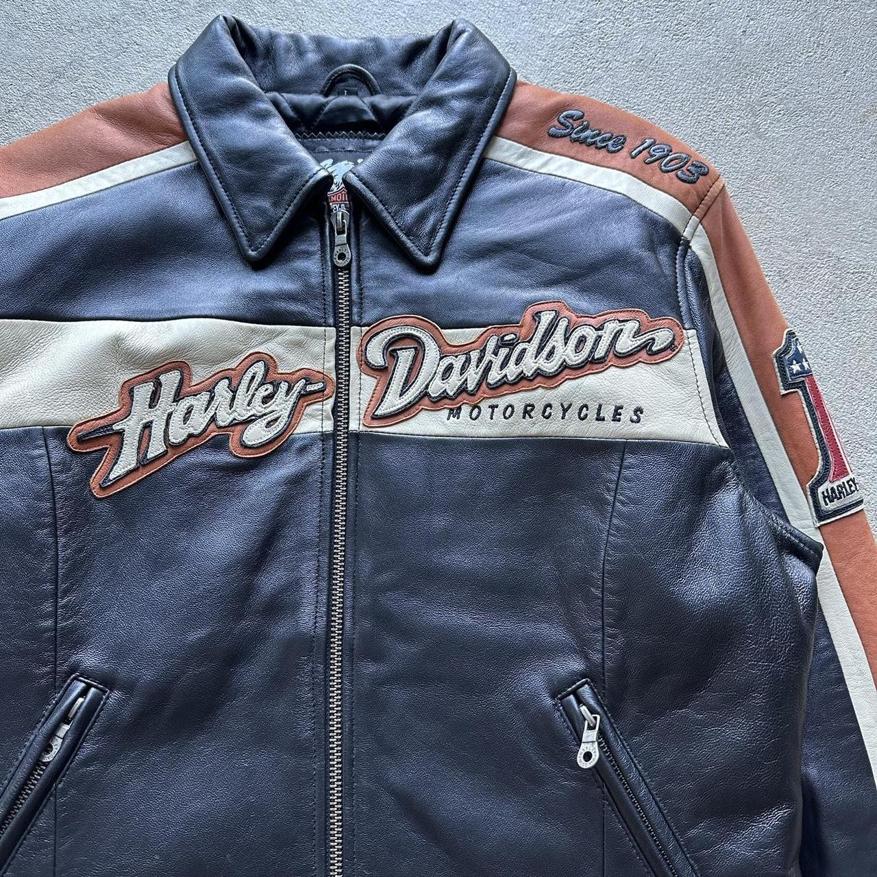 Rare Vintage Harley Davidson Leather Motorcycle Jacket - L