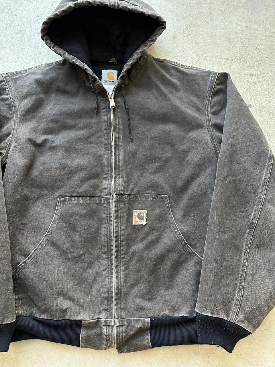 Vintage Carhartt Faded Brown Hooded Jacket - L