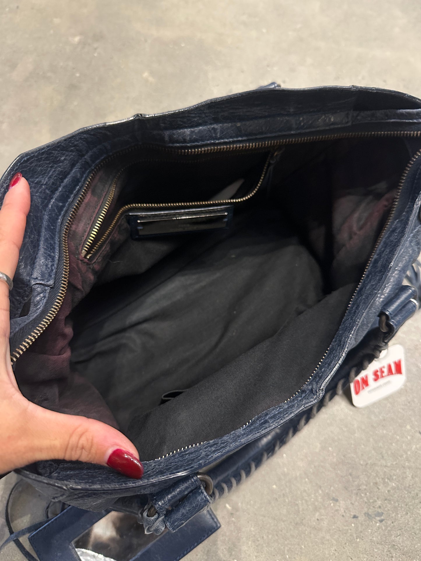 Vintage Navy Balenciaga City Bag