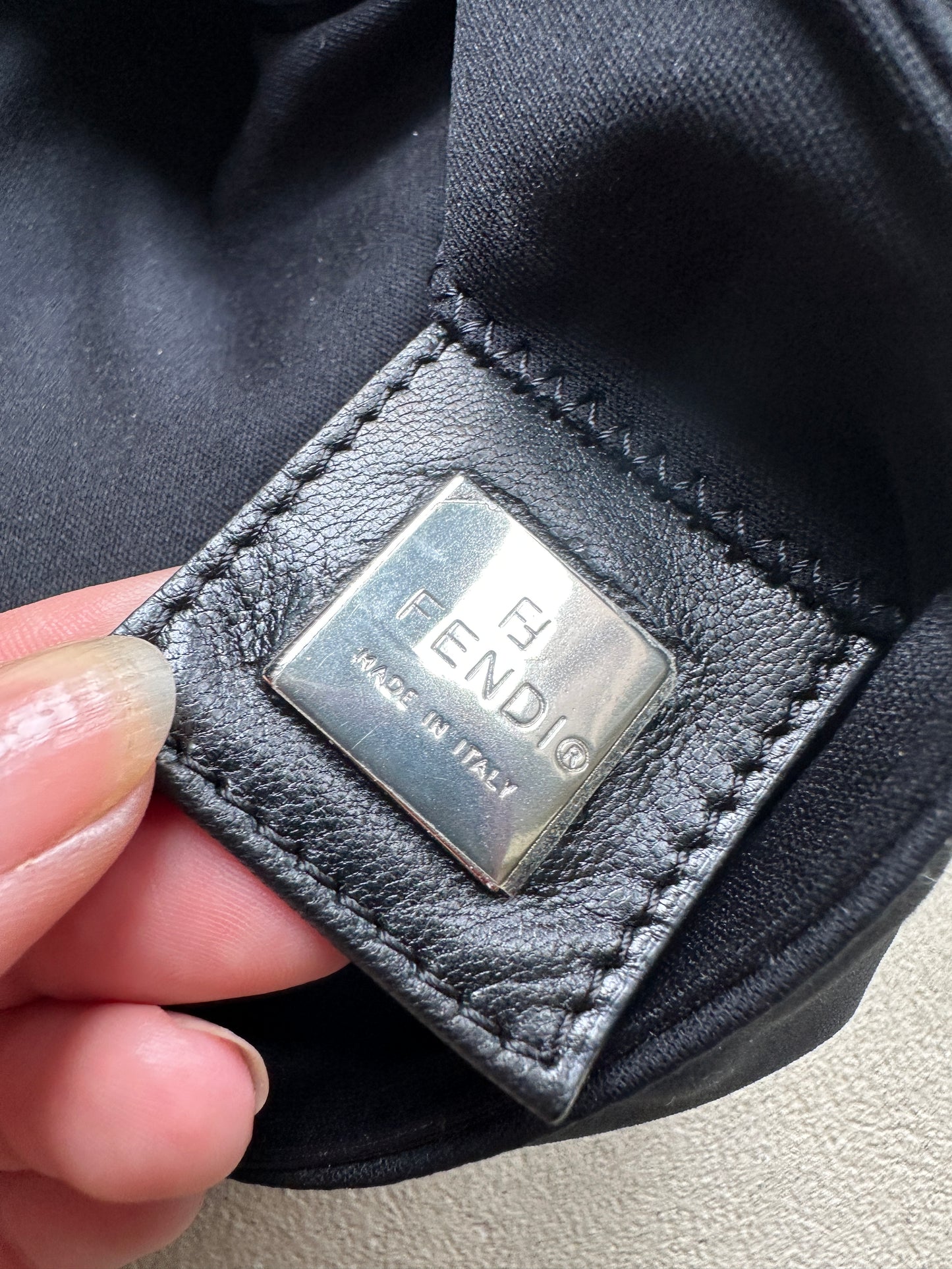 Vintage Fendi Black Nylon Baguette