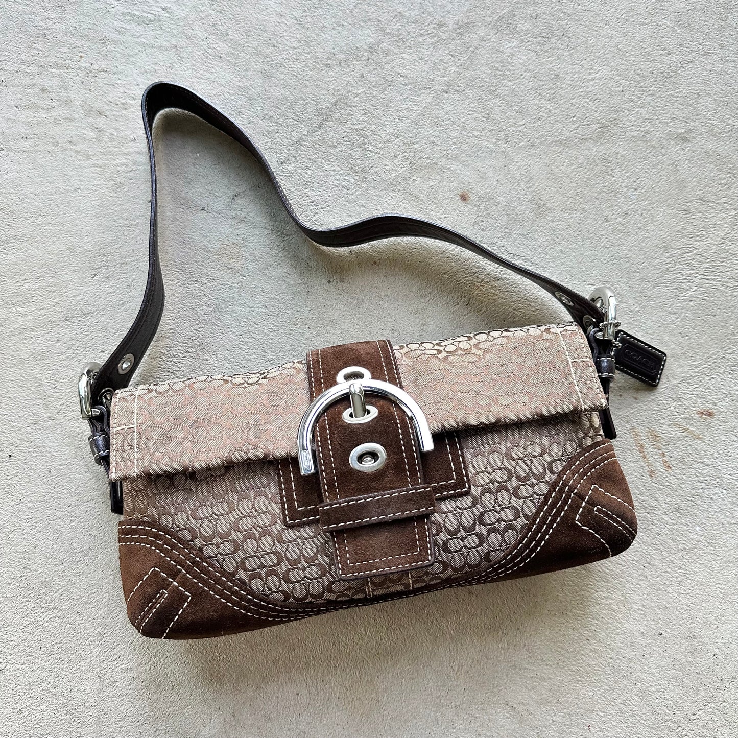 Vintage Y2K Coach Brown Square Soho Shoulder Bag