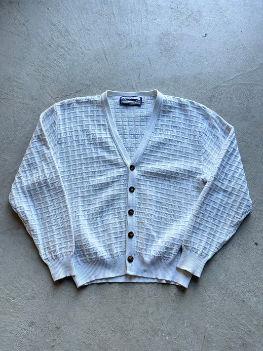 Vintage White Cardigan - L