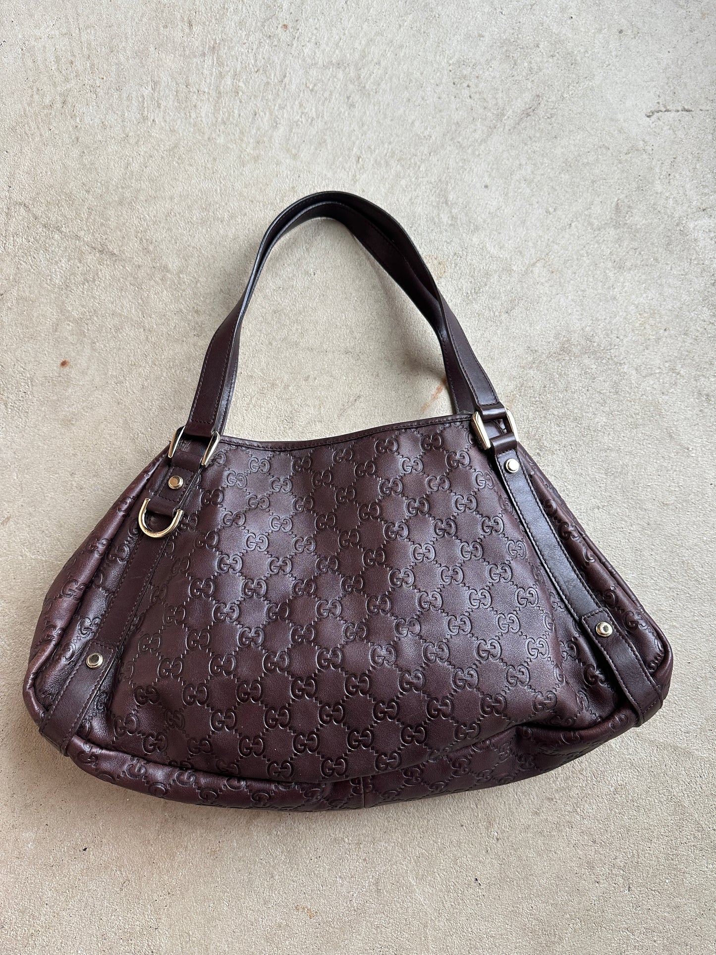 Gucci Brown Leather Abbey Shoulder Bag