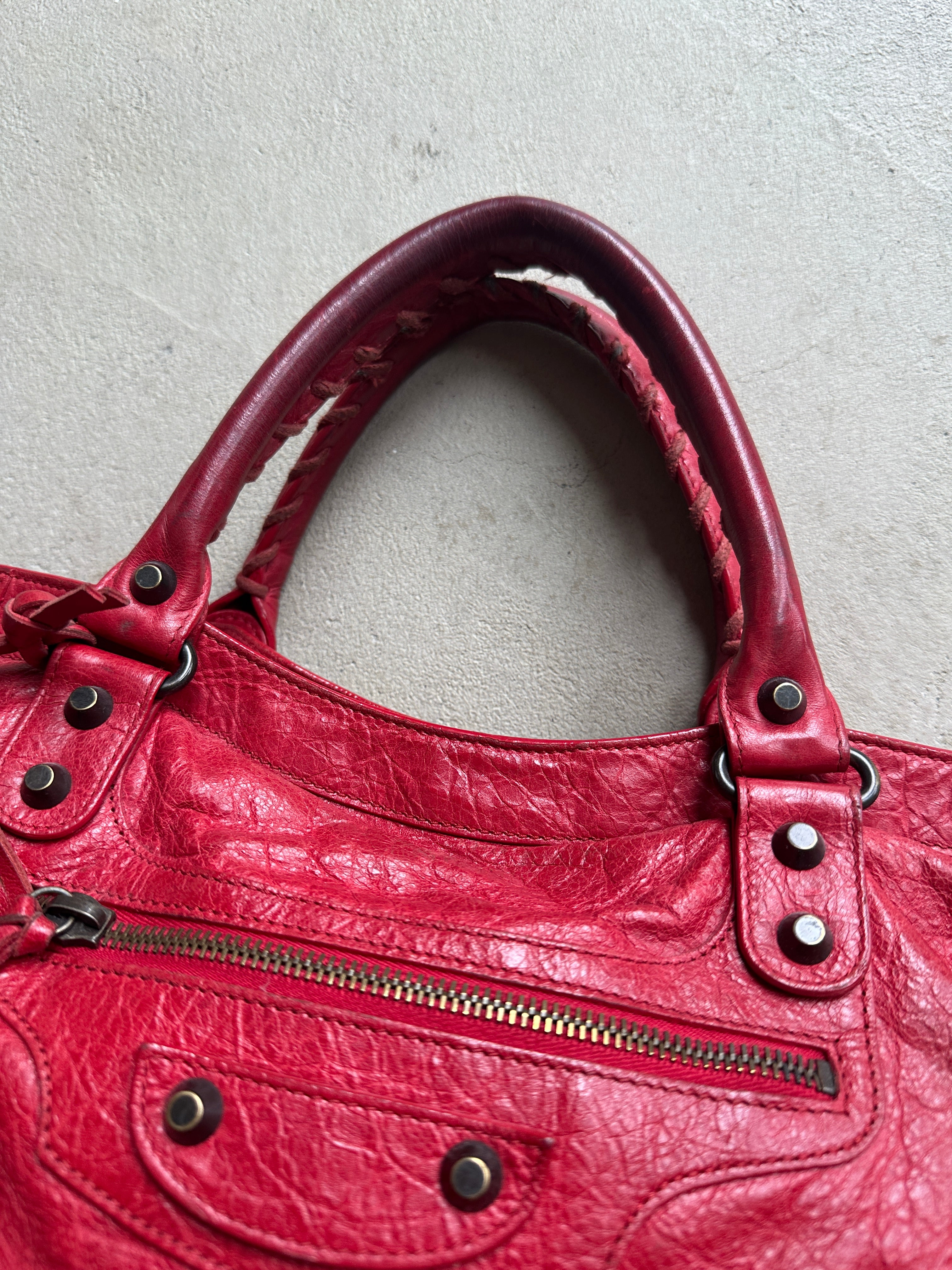 Vintage Red Balenciaga City Bag – On Seam